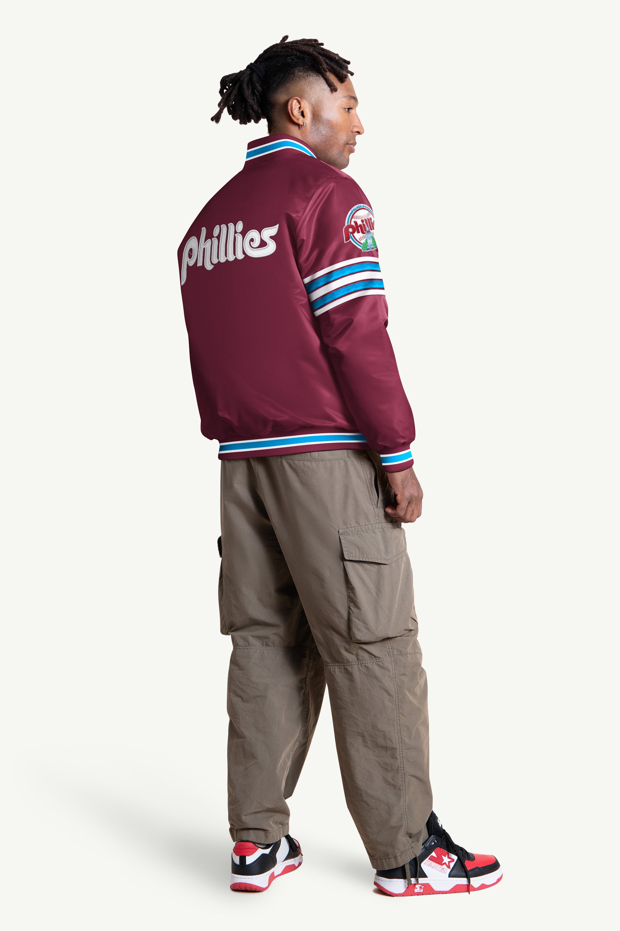 Mens Philadelphia Phillies Satin Varsity Jacket | MLB | Starter