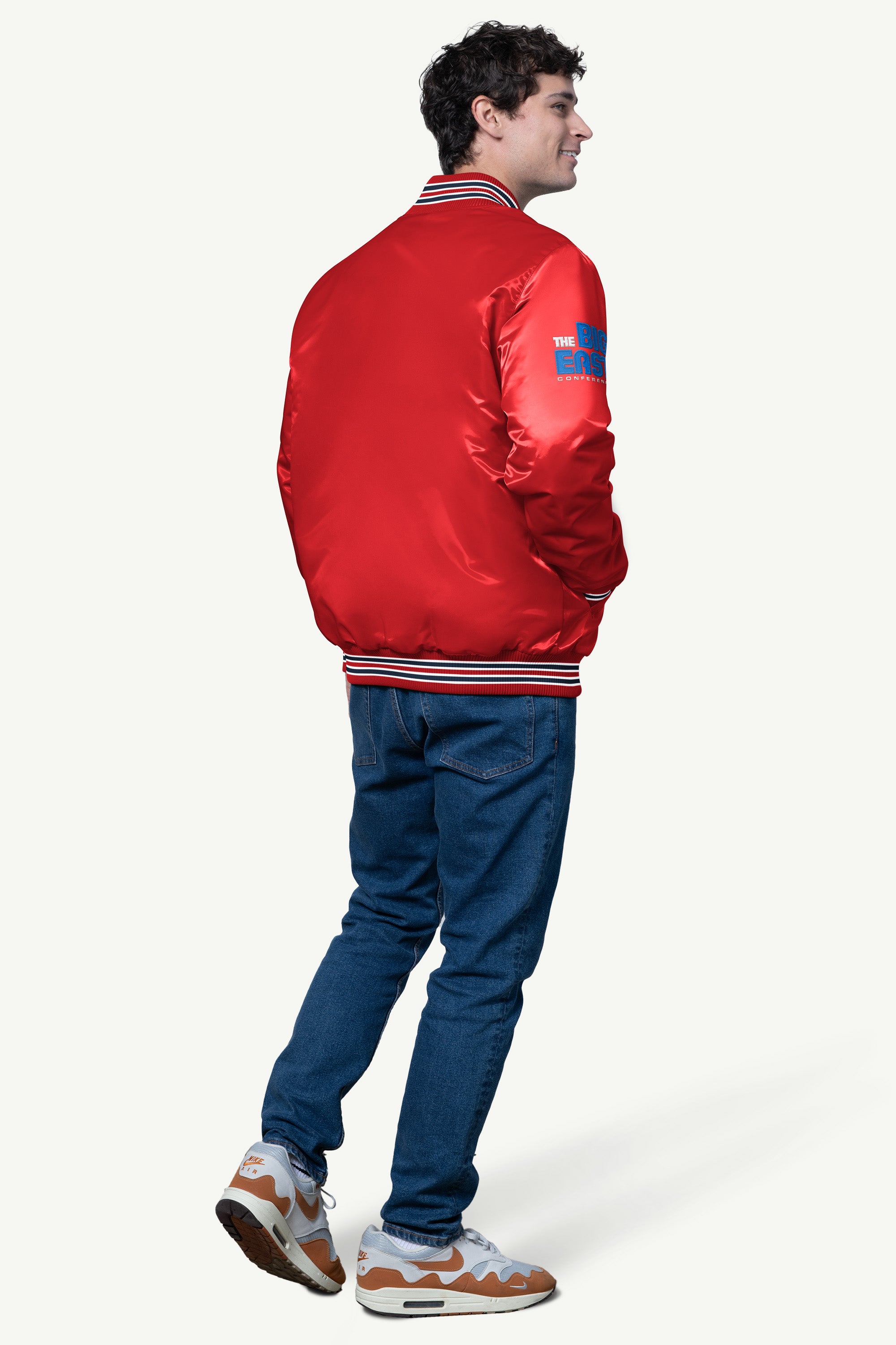 MENS ST. JOHN'S RED STORM SATIN VARSITY JACKET View 2 | NCAA