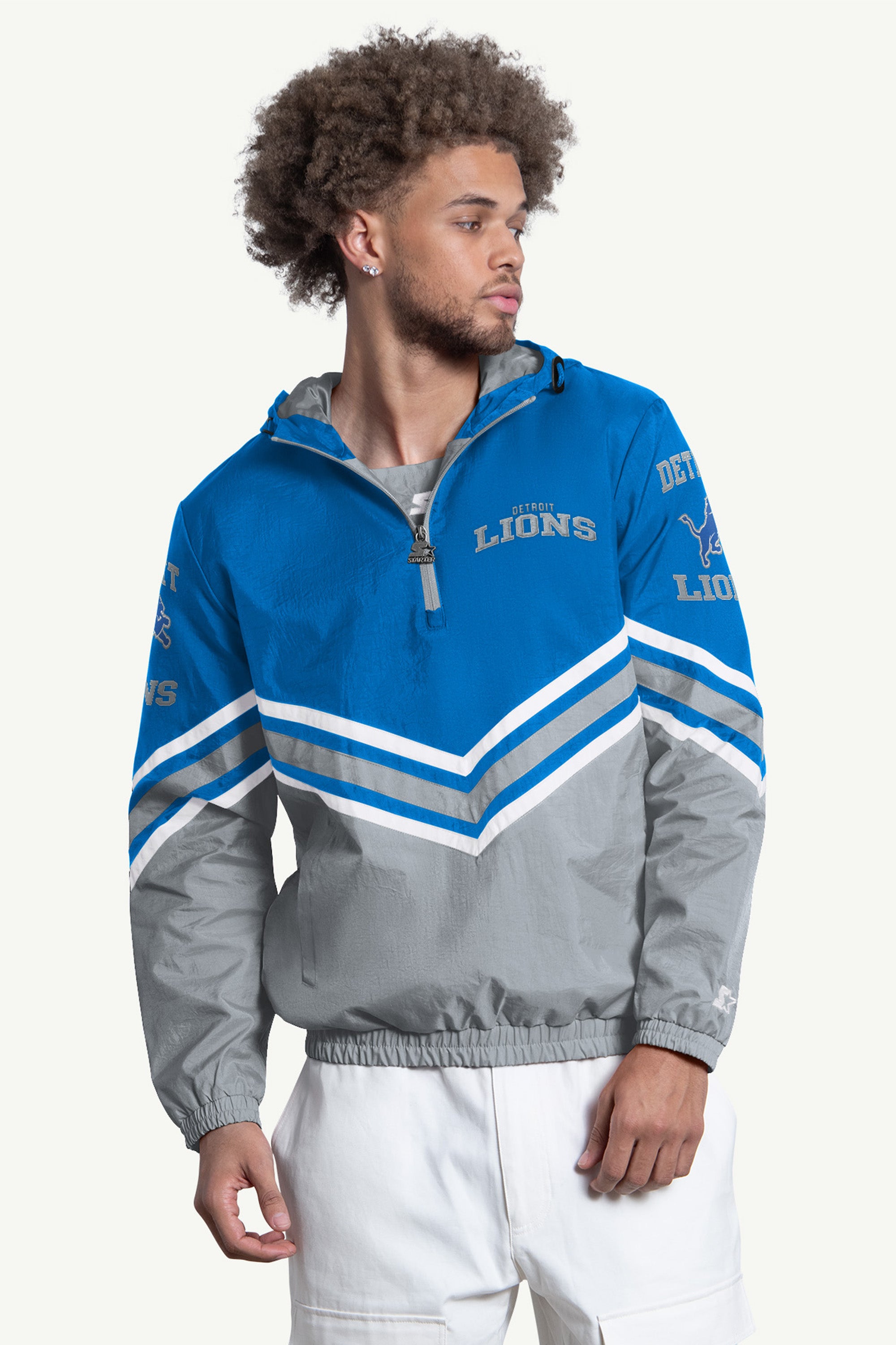 MENS DETROIT LIONS FAIR PLAY HALF ZIP HOODED PULLOVER View 1 | NFL