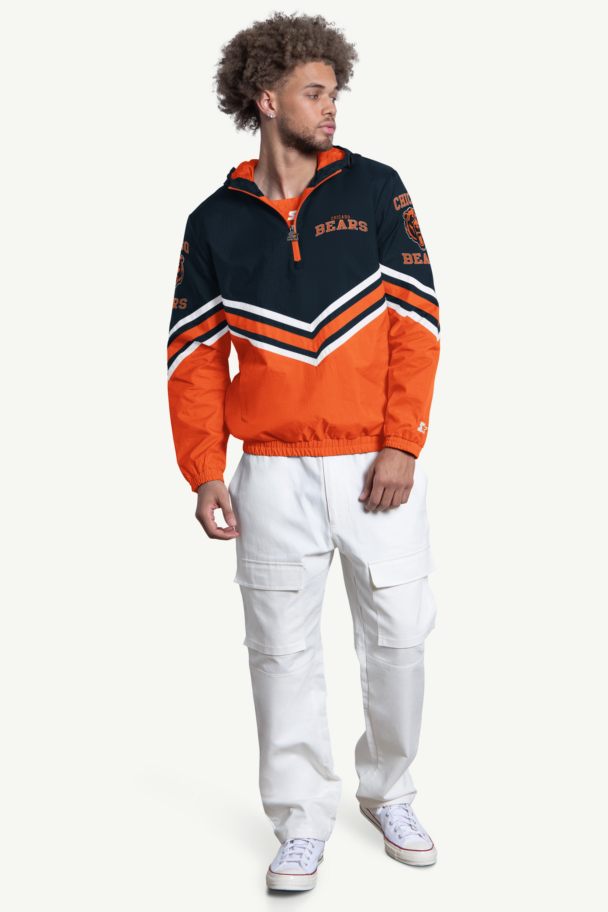 MENS CHICAGO BEARS FAIR PLAY HALF ZIP HOODED PULLOVER View 4 | Chicago Bears