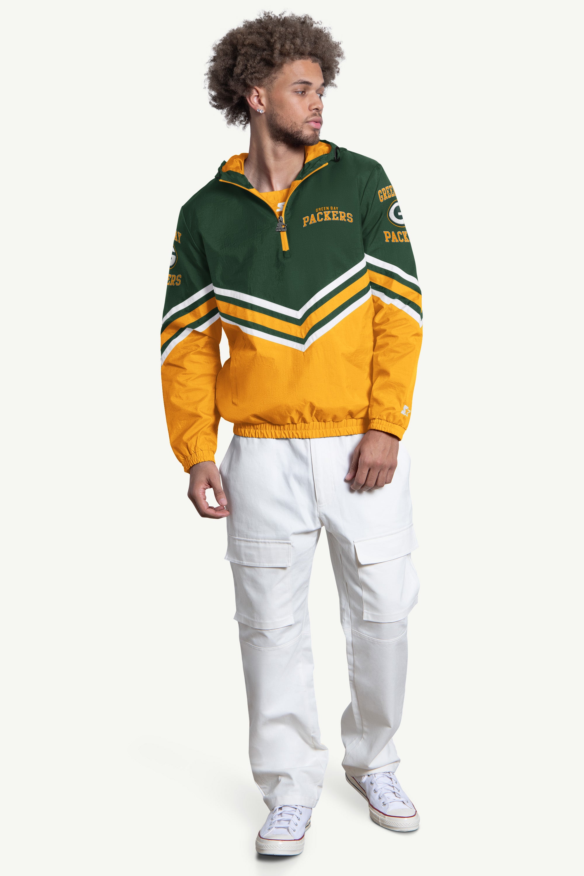 MENS GREENBAY PACKERS  FAIR PLAY HALF ZIP HOODED PULLOVER View 3 | Green Bay Packers