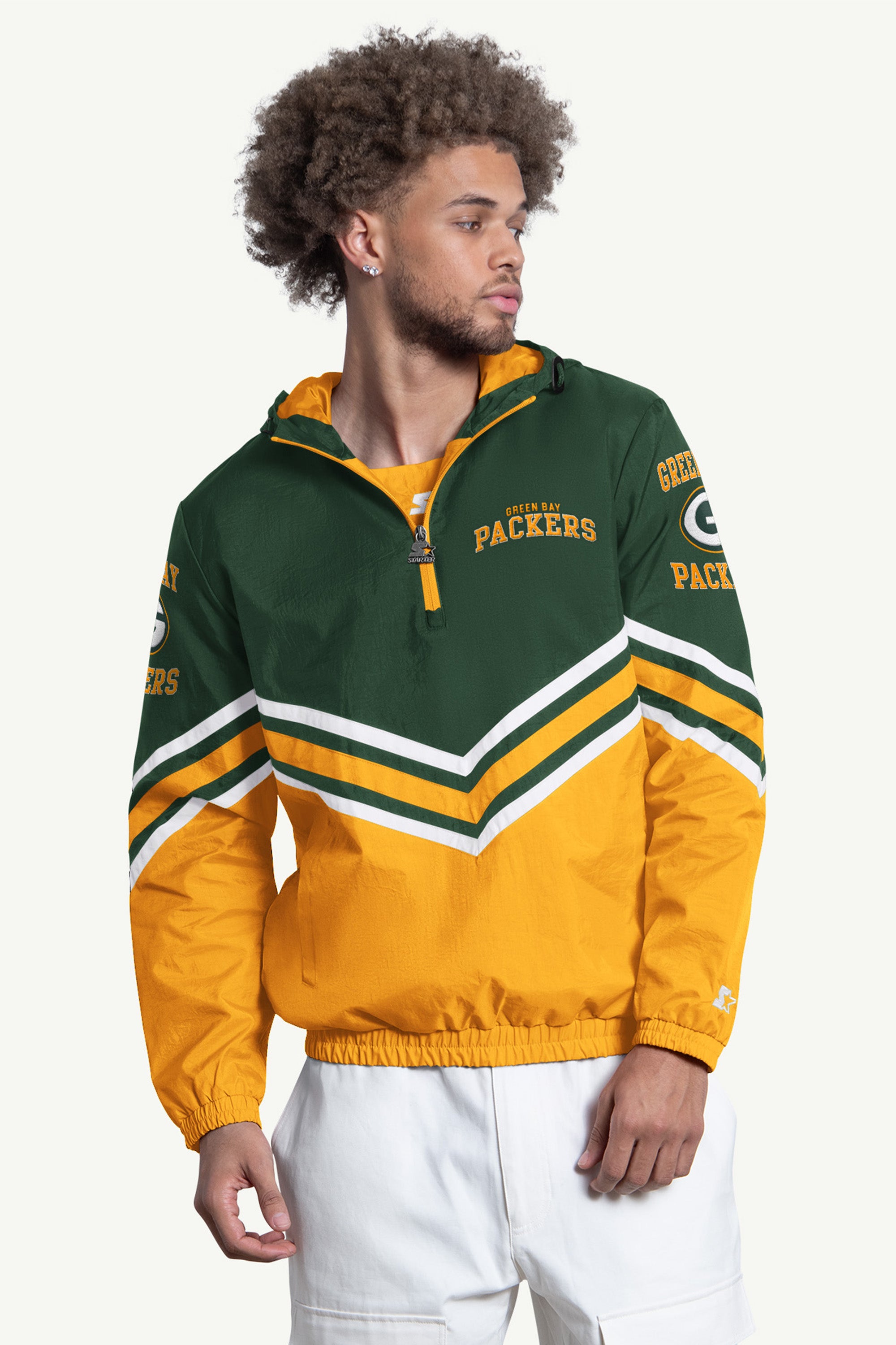 MENS GREENBAY PACKERS  FAIR PLAY HALF ZIP HOODED PULLOVER View 1 | Green Bay Packers