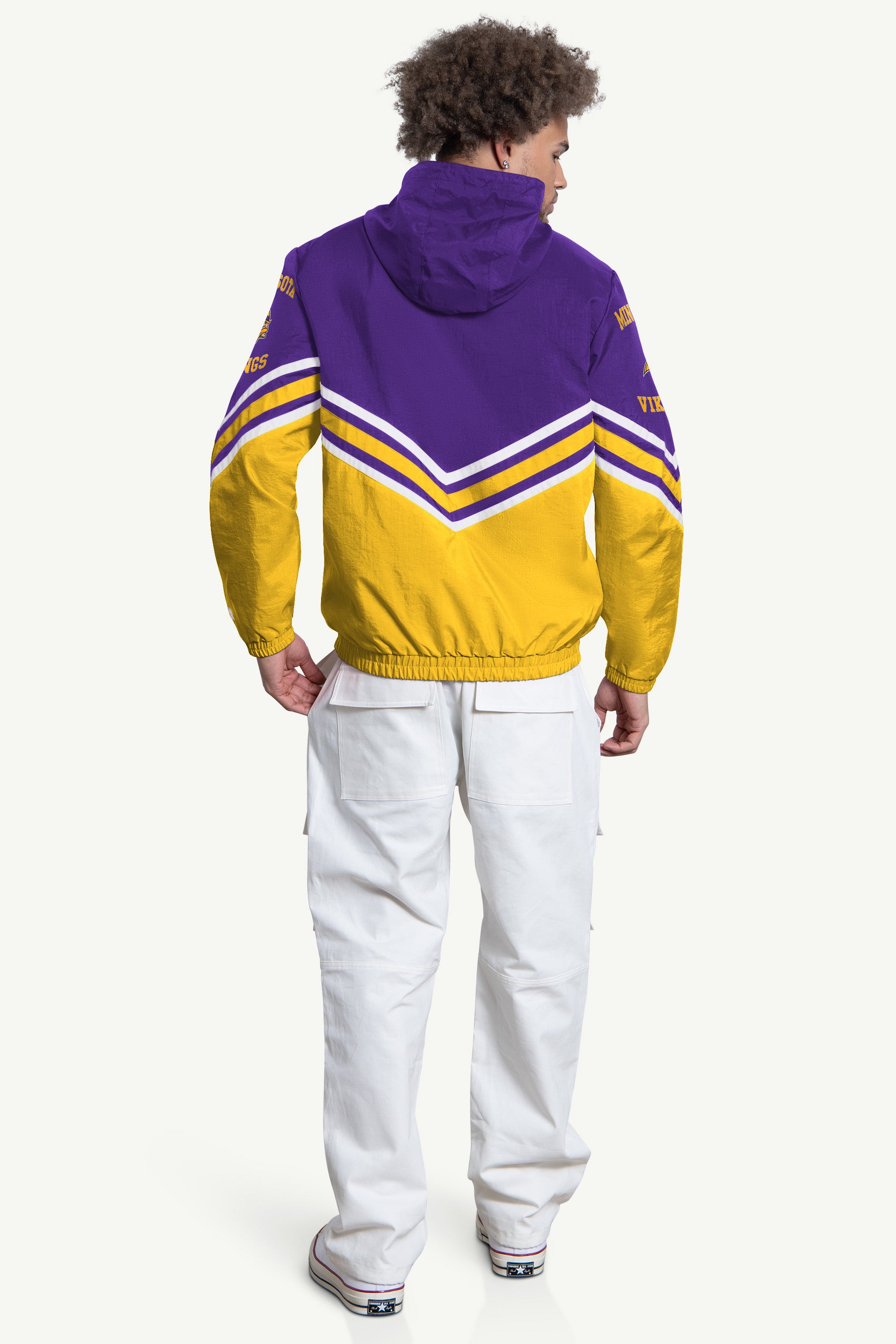 MENS MINNESOTA VIKINGS FAIR  FAIR PLAY HALF ZIP HOODED PULLOVER View 2