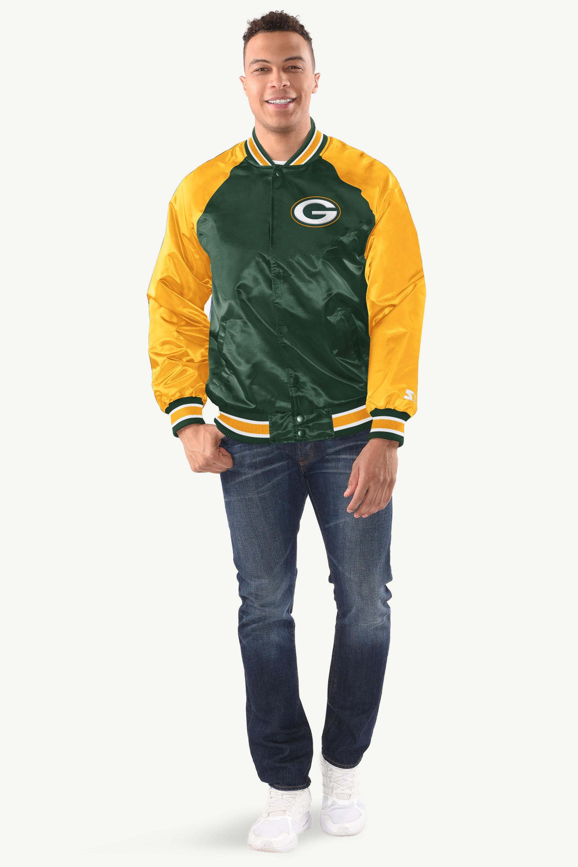 Mens Green Bay Packers Inductee Satin Varsity Jacket | NFL | Starter