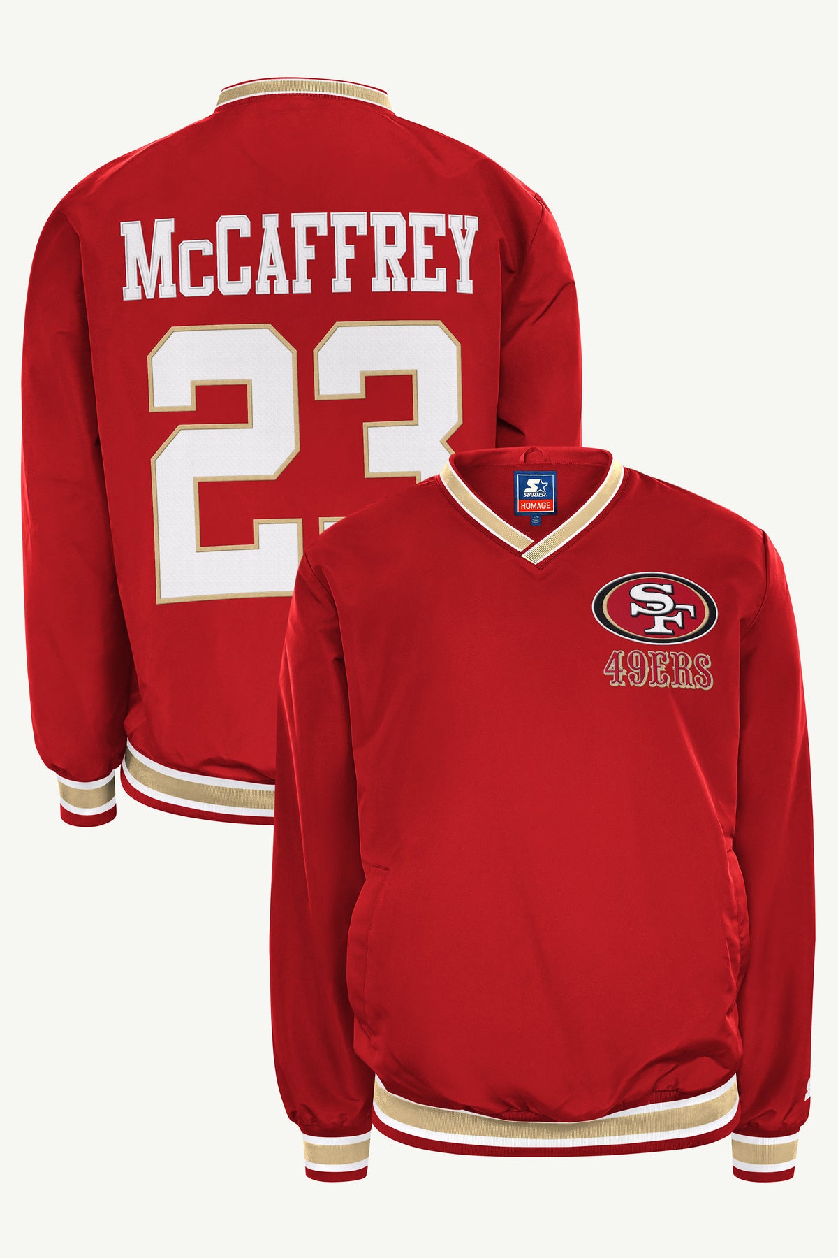 CHRISTIAN MCCAFFERY SAN FRANCISCO 49ERS PLAYER PULLOVER JACKET View 1
