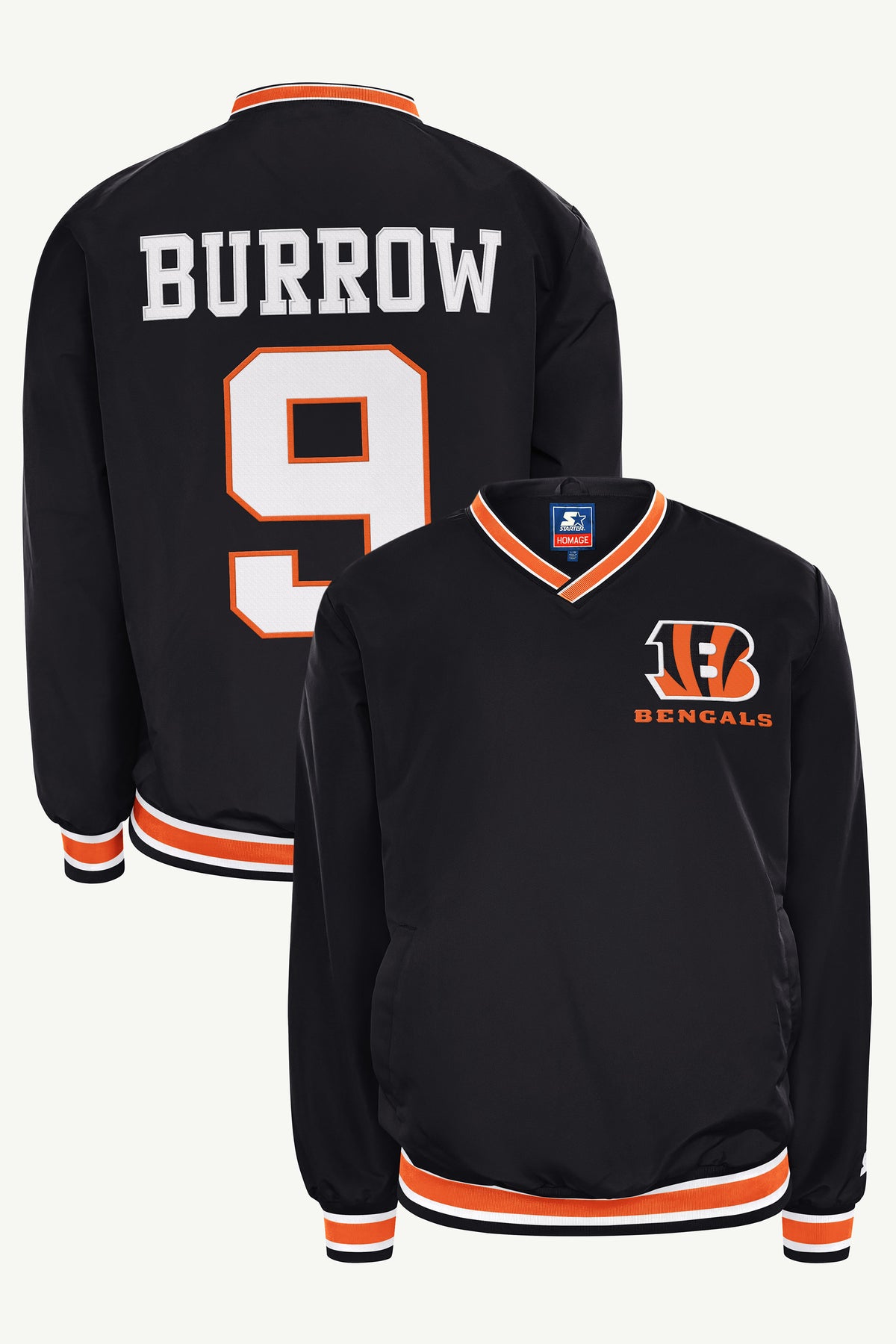 JOE BURROW CINCINNATI BENGALS PLAYER PULLOVER JACKET View 1