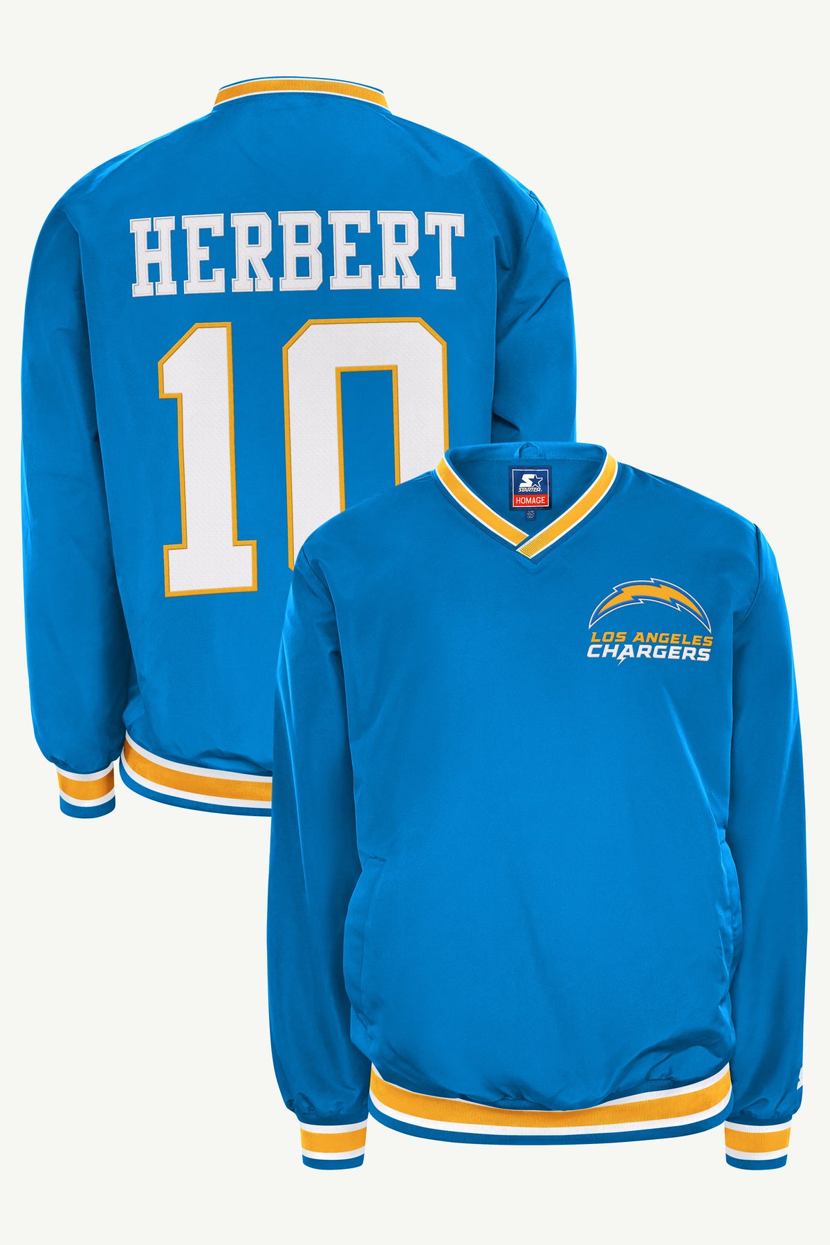 JUSTIN HERBERT LOS ANGELES CHARGERS PLAYER PULLOVER JACKET View 1