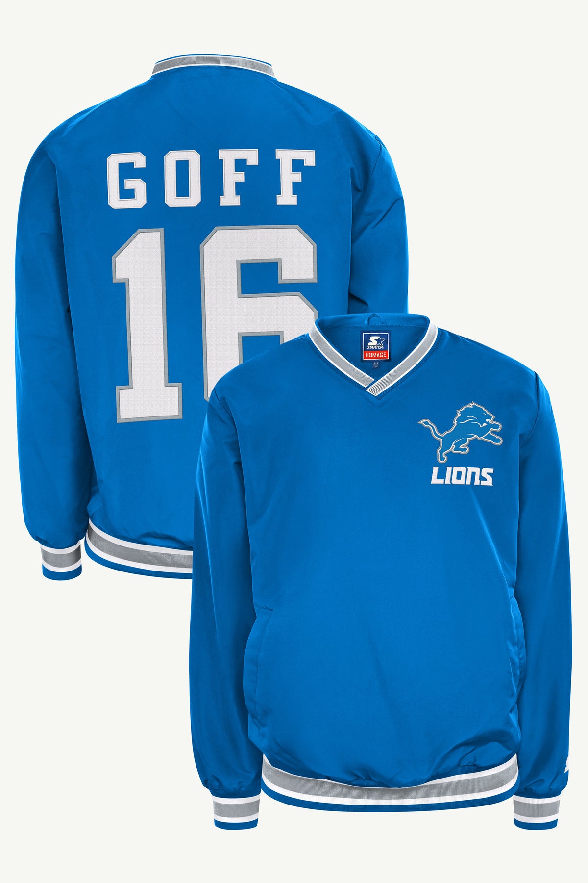 JARED GOFF DETROIT LIONS PLAYER PULLOVER JACKET View 1