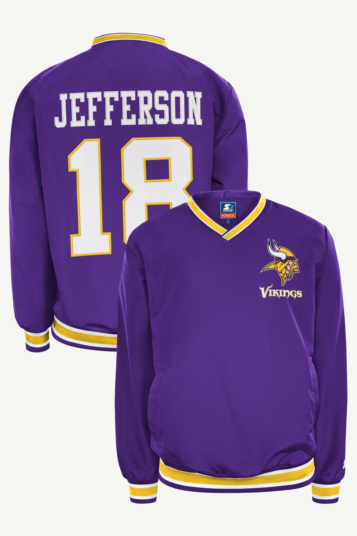 JUSTIN JEFFERSON MINNESOTA VIKINGS PLAYER PULLOVER JACKET View 1