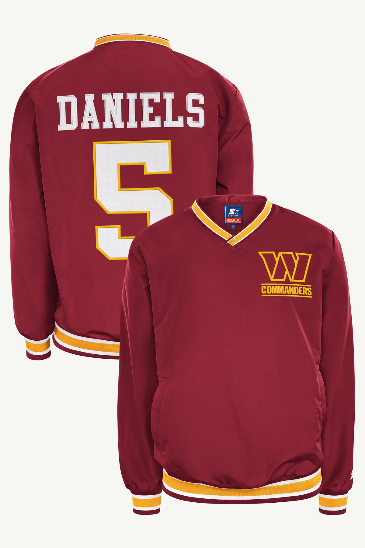 JAYDEN DANIELS WASHINGTON COMMANDERS PLAYER PULLOVER JACKET View 1