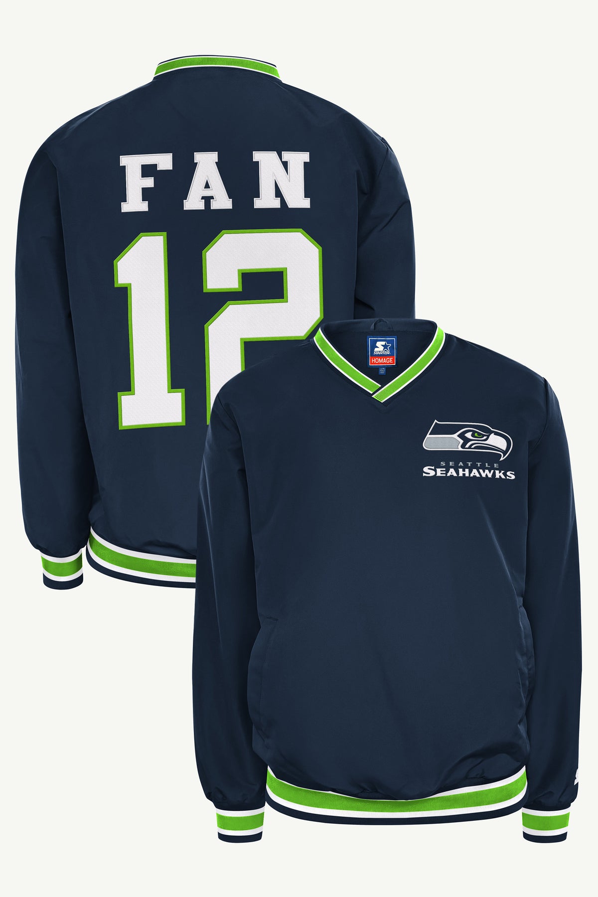 SEATTLE SEAHAWKS #12 FAN PLAYER PULLOVER JACKET View 1