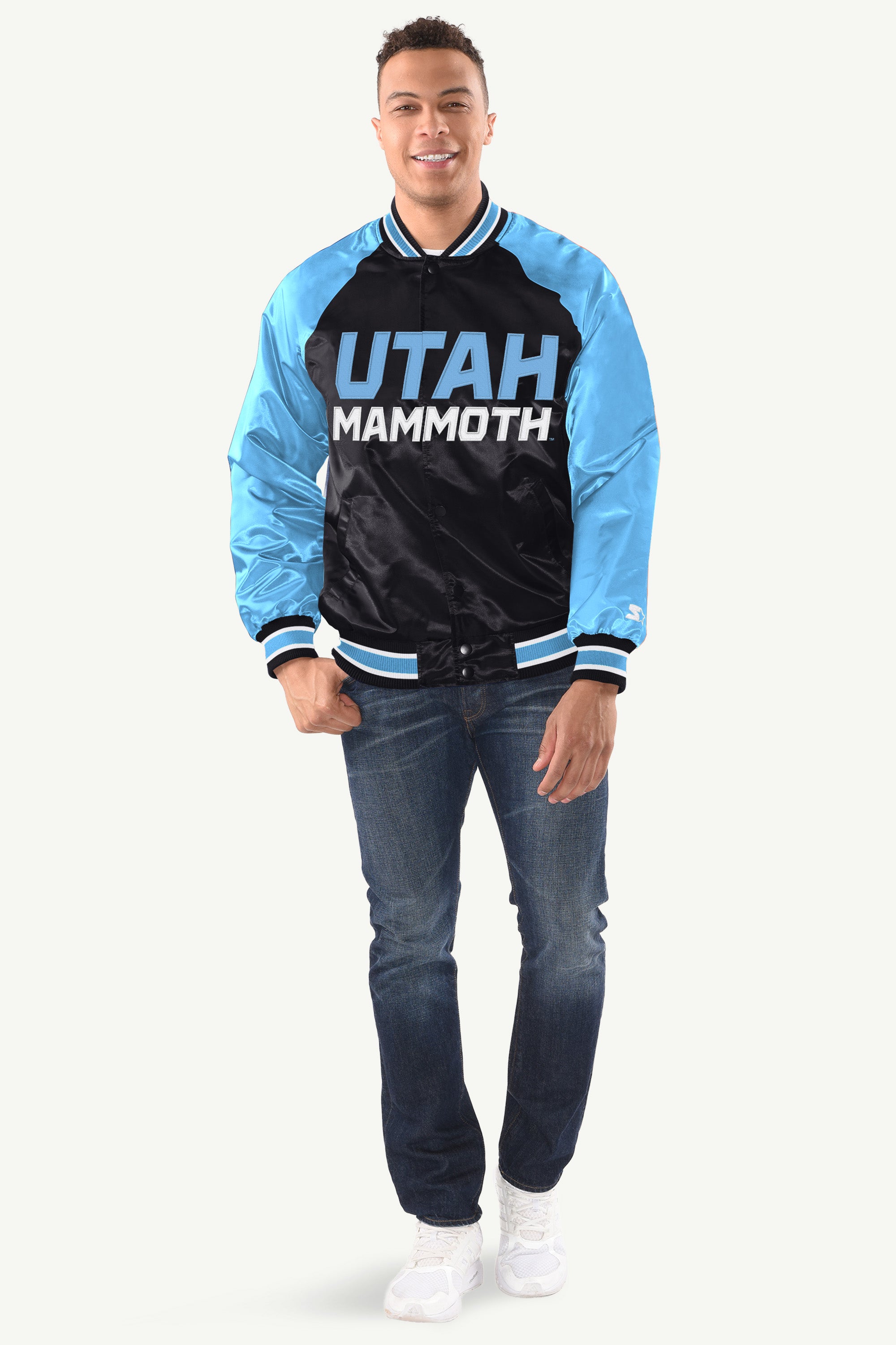 MENS UTAH MAMMOTHS INDUCTEE SATIN VARSITY JACKET View 3