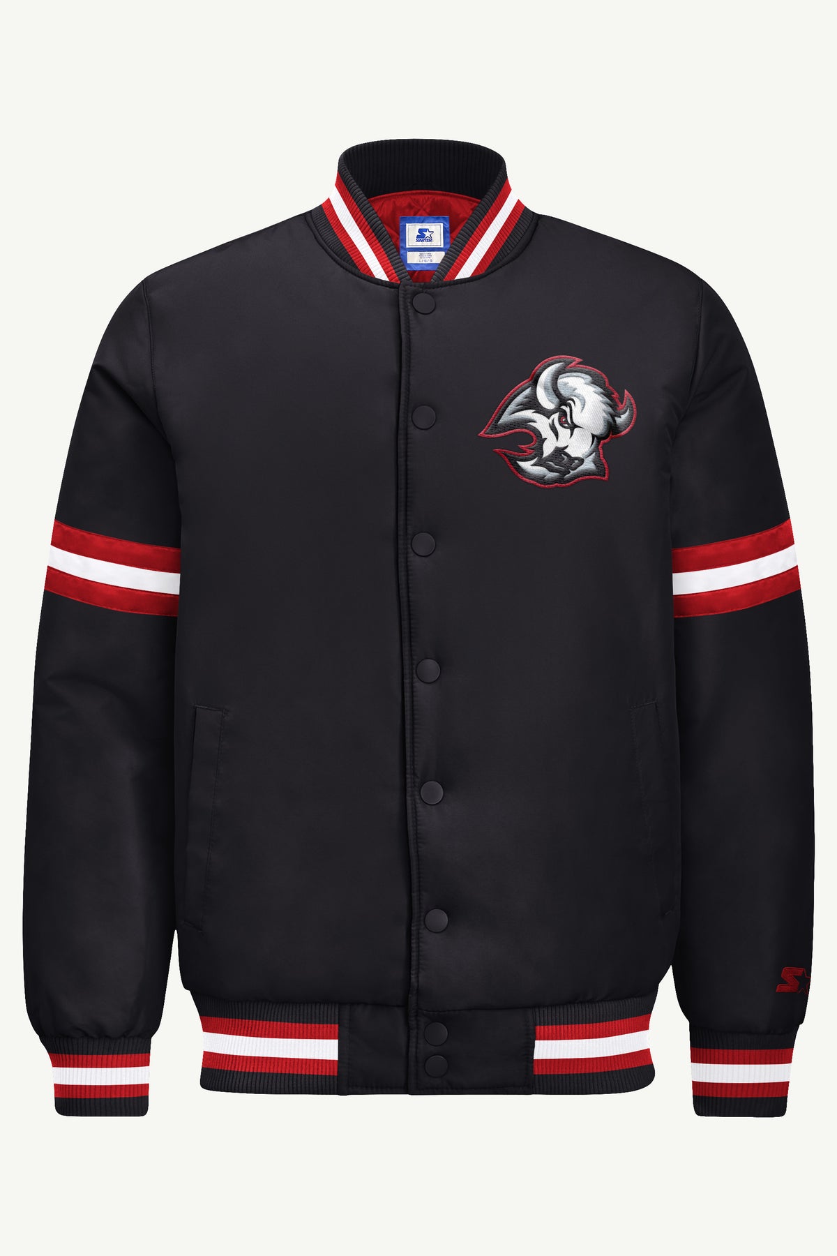 MENS BUFFALO SABRES COURTSIDE SATIN VARSITY JACKET View 2