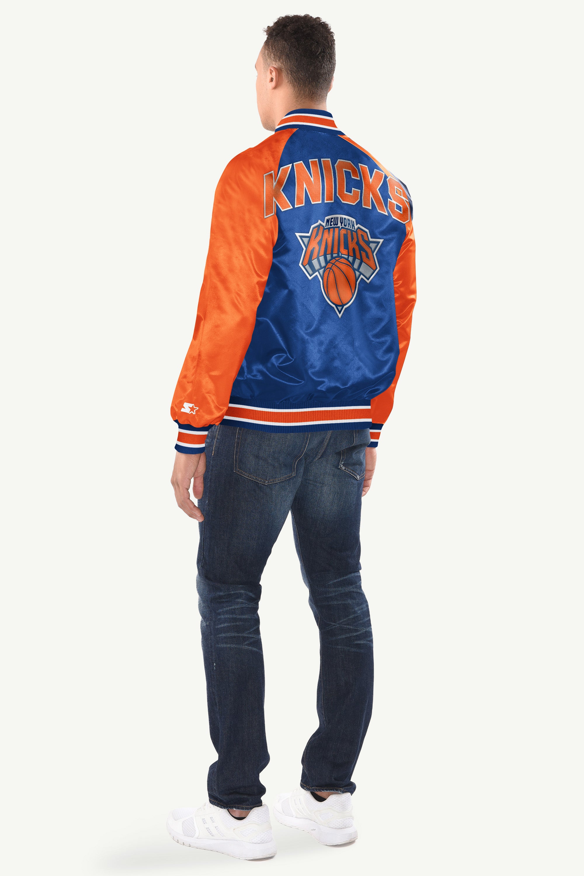 MENS NEW YORK KNICKS INDUCTEE SATIN VARSITY JACKET View 2 | New York Knicks