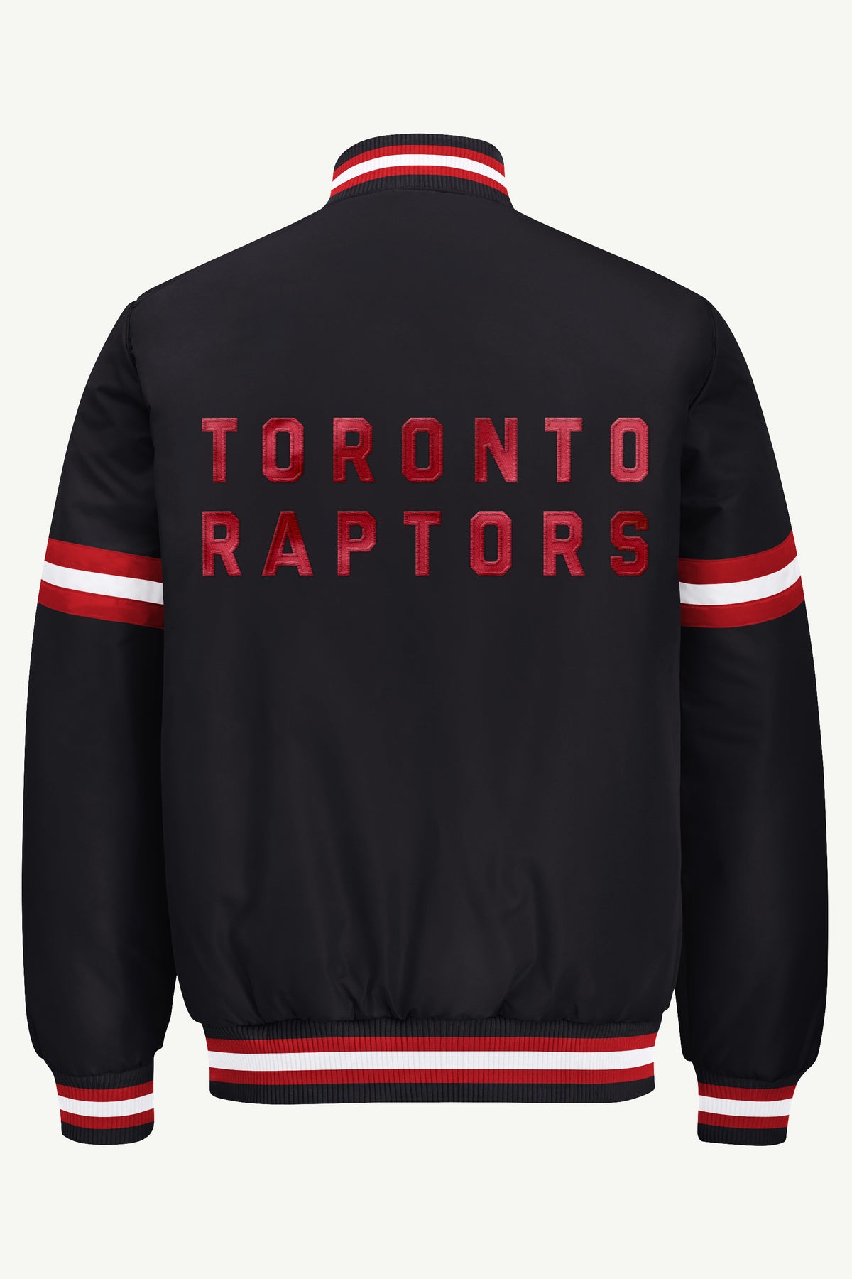 MENS TORONTO RAPTORS COURTSIDE SATIN  VARSITY JACKET View 3
