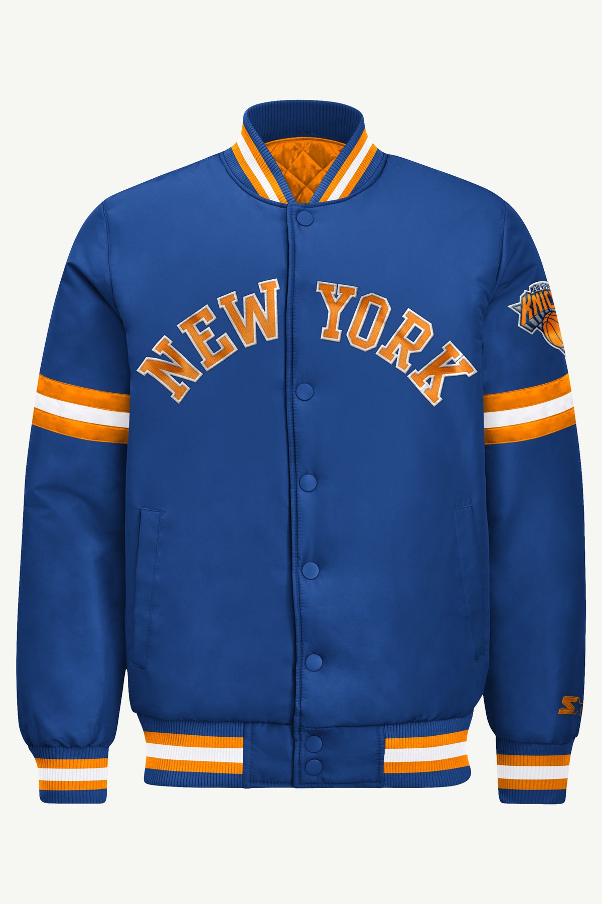 MENS NEW YORK KNICKS COURTSIDE SATIN VARSITY JACKET View 2