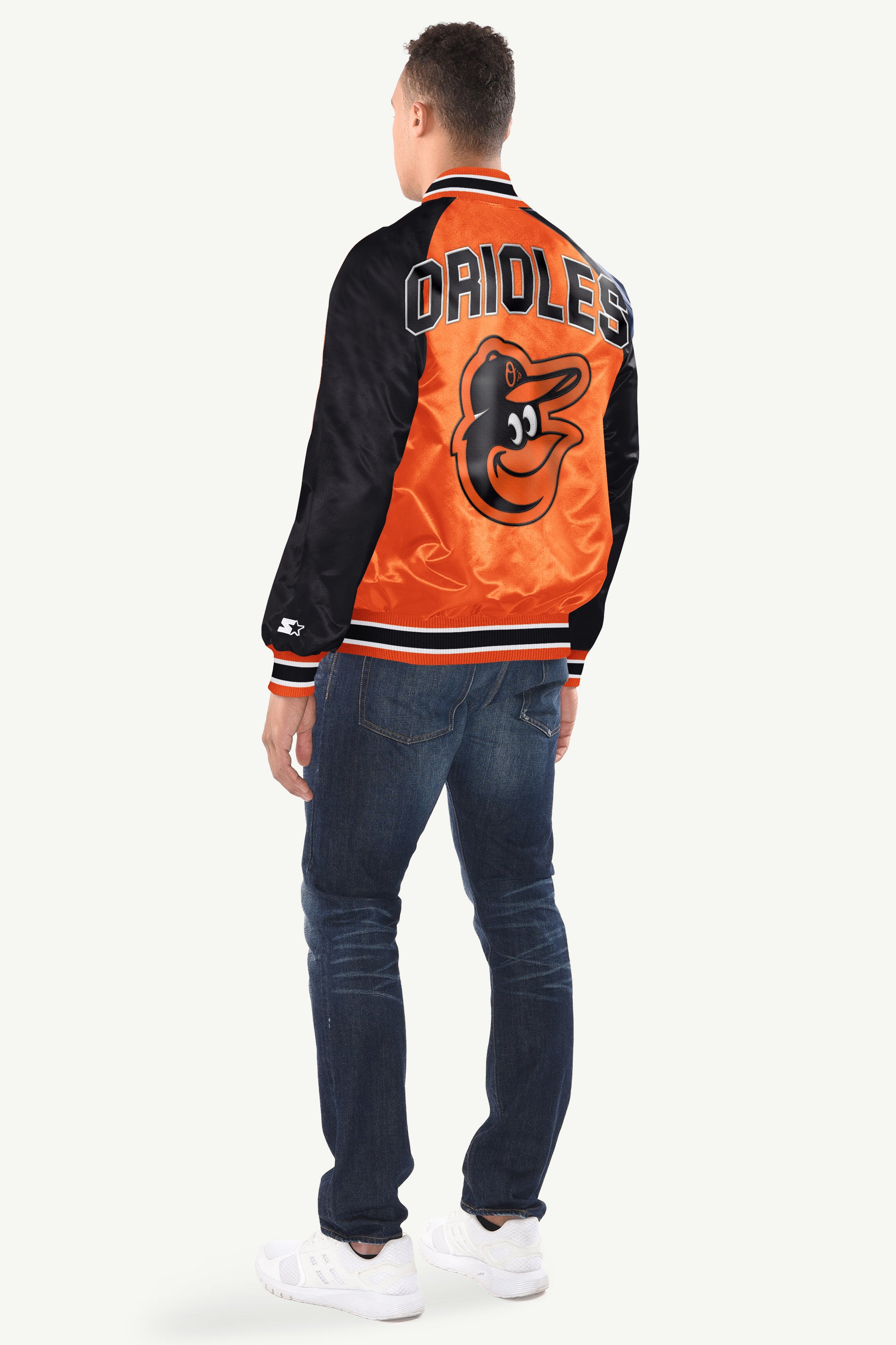MENS BALTIMORE ORIOLES INDUCTEE SATIN VARSITY JACKET View 2