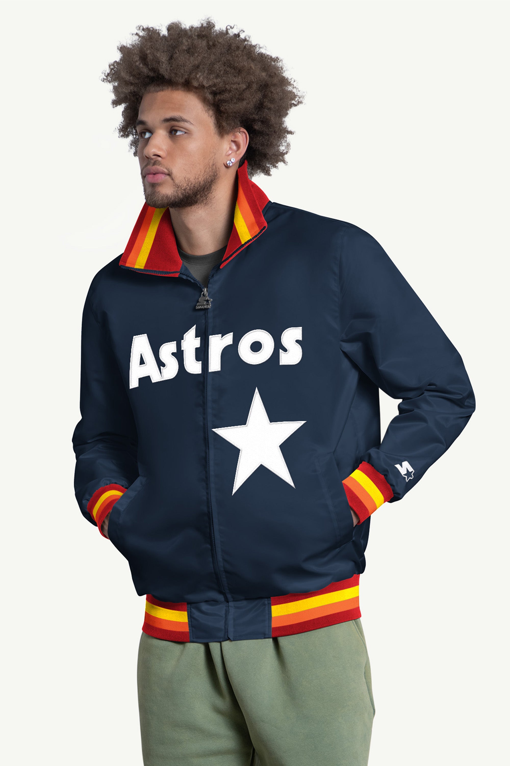 ウォームアップウェア starter jacket STARTER Jacket Size Small Blue Moisture Wicking Modern Sports Warm