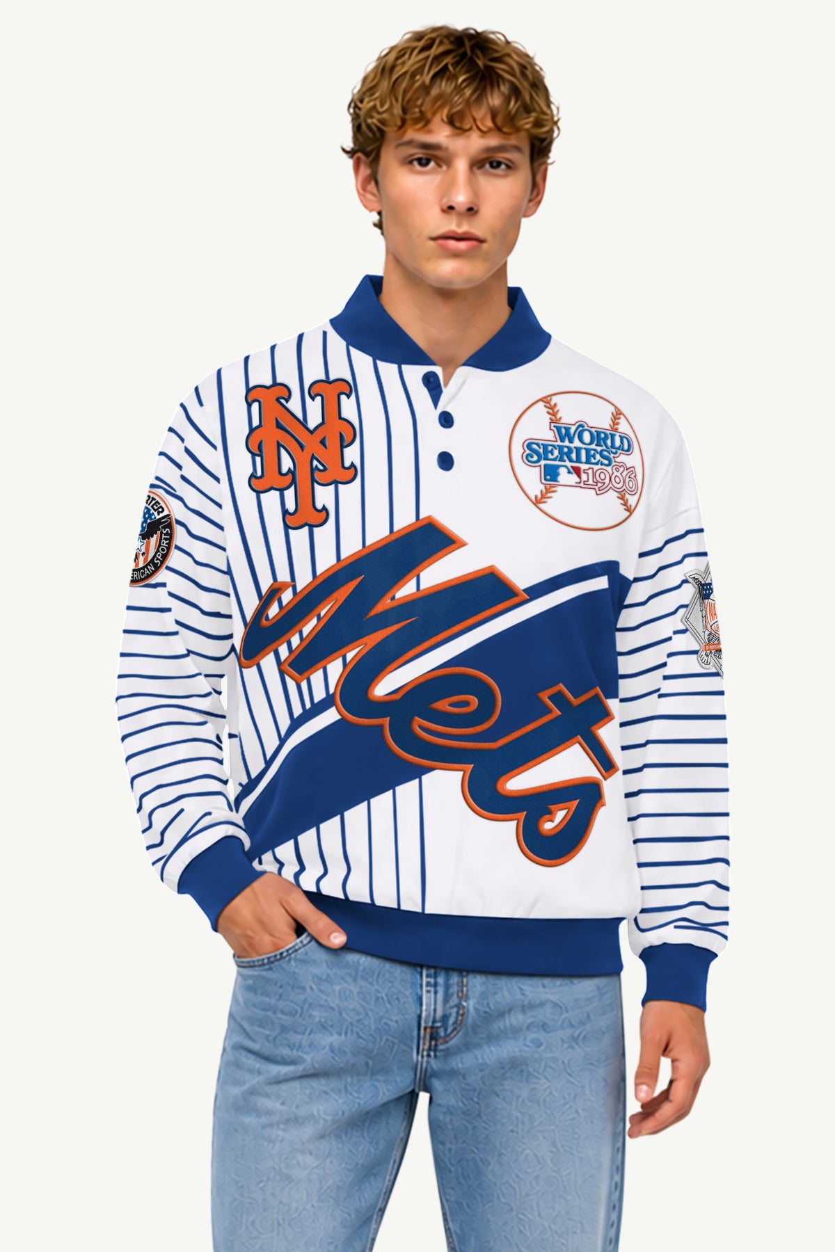 MENS NEW YORK METS 40TH ANNIVERSARY PULLOVER View 1