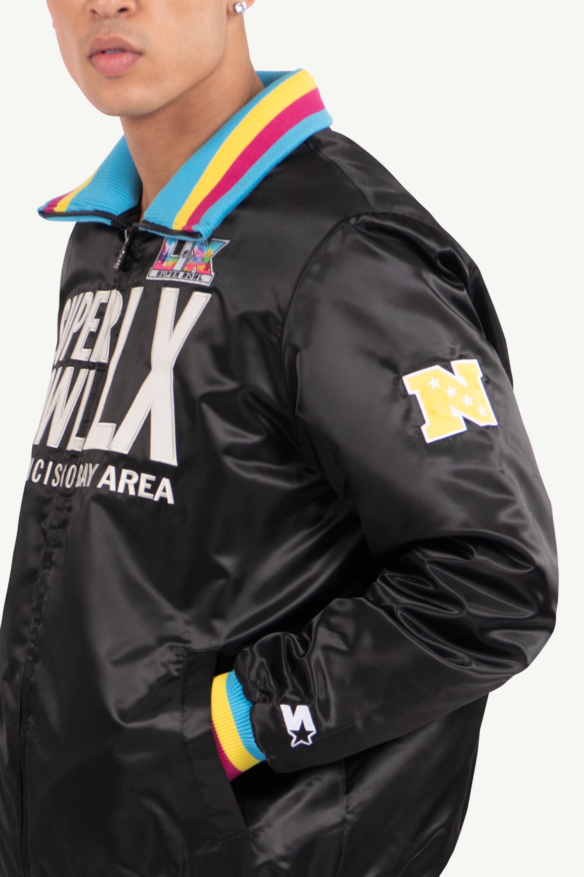 Mens Super Bowl Lx Satin Varsity Jacket | NFL | Starter