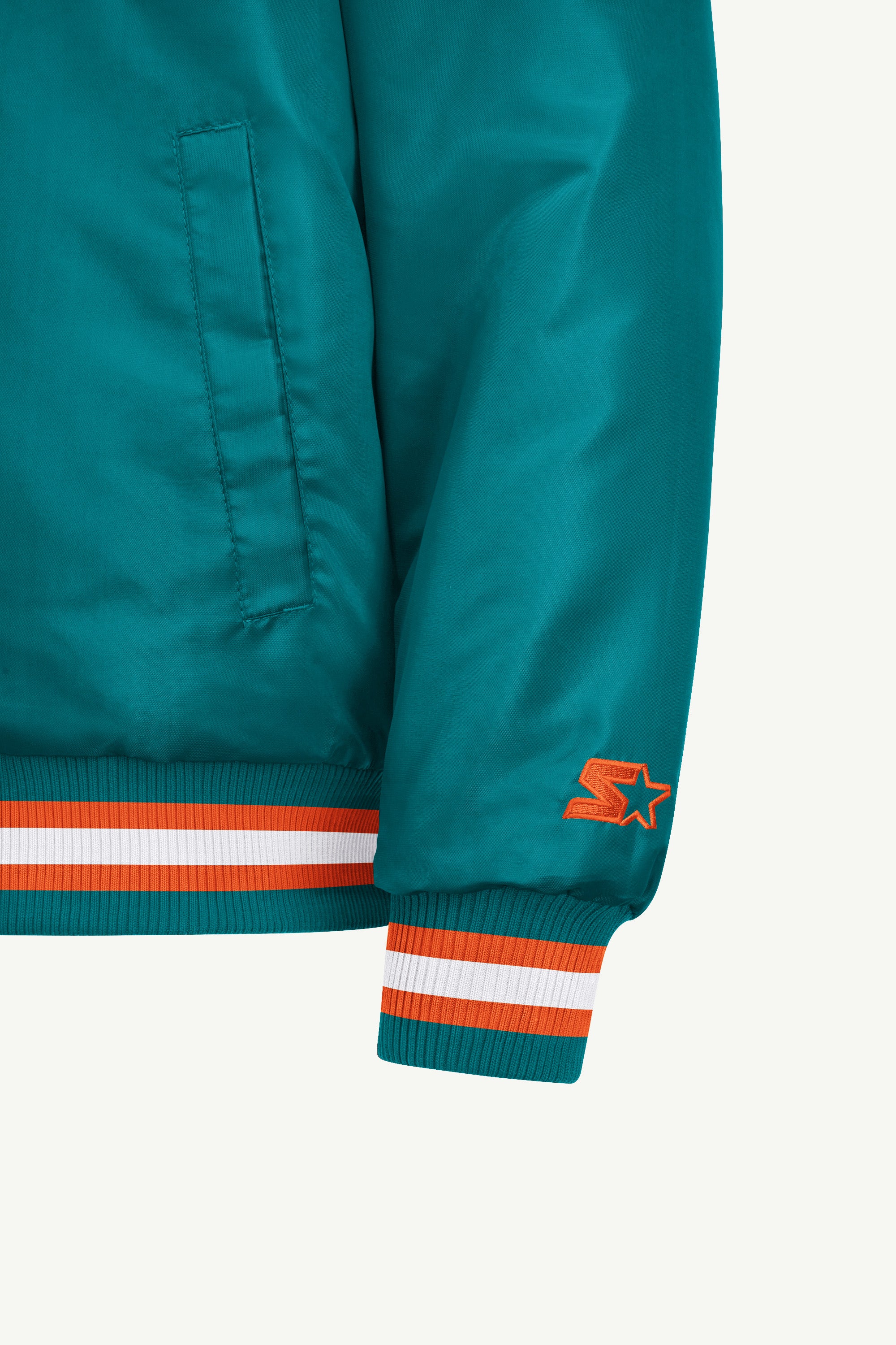 MENS MIAMI DOLPHINS COURTSIDE VARSITY JACKET View 4