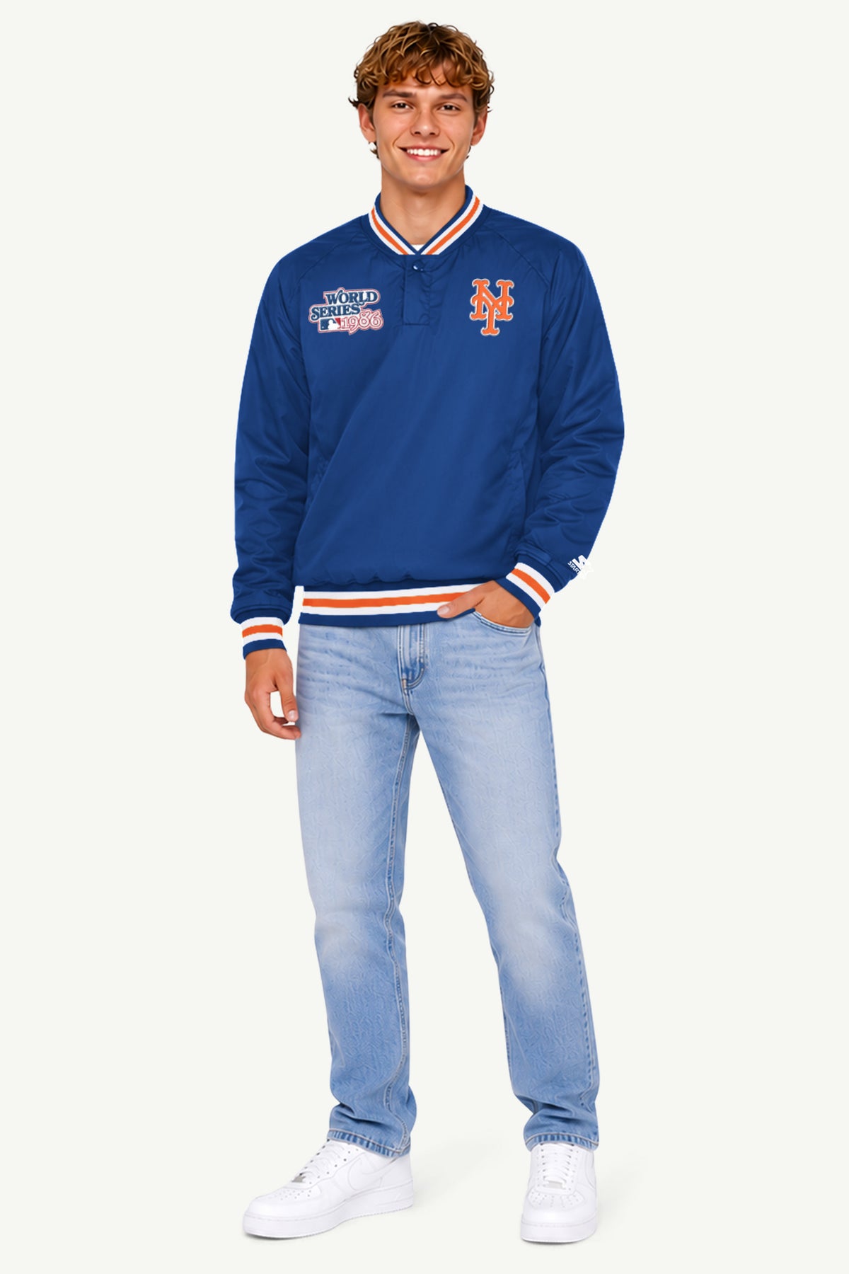 MENS NEW YORK METS 40TH ANNIVERSARY PULLOVER JACKET View 3