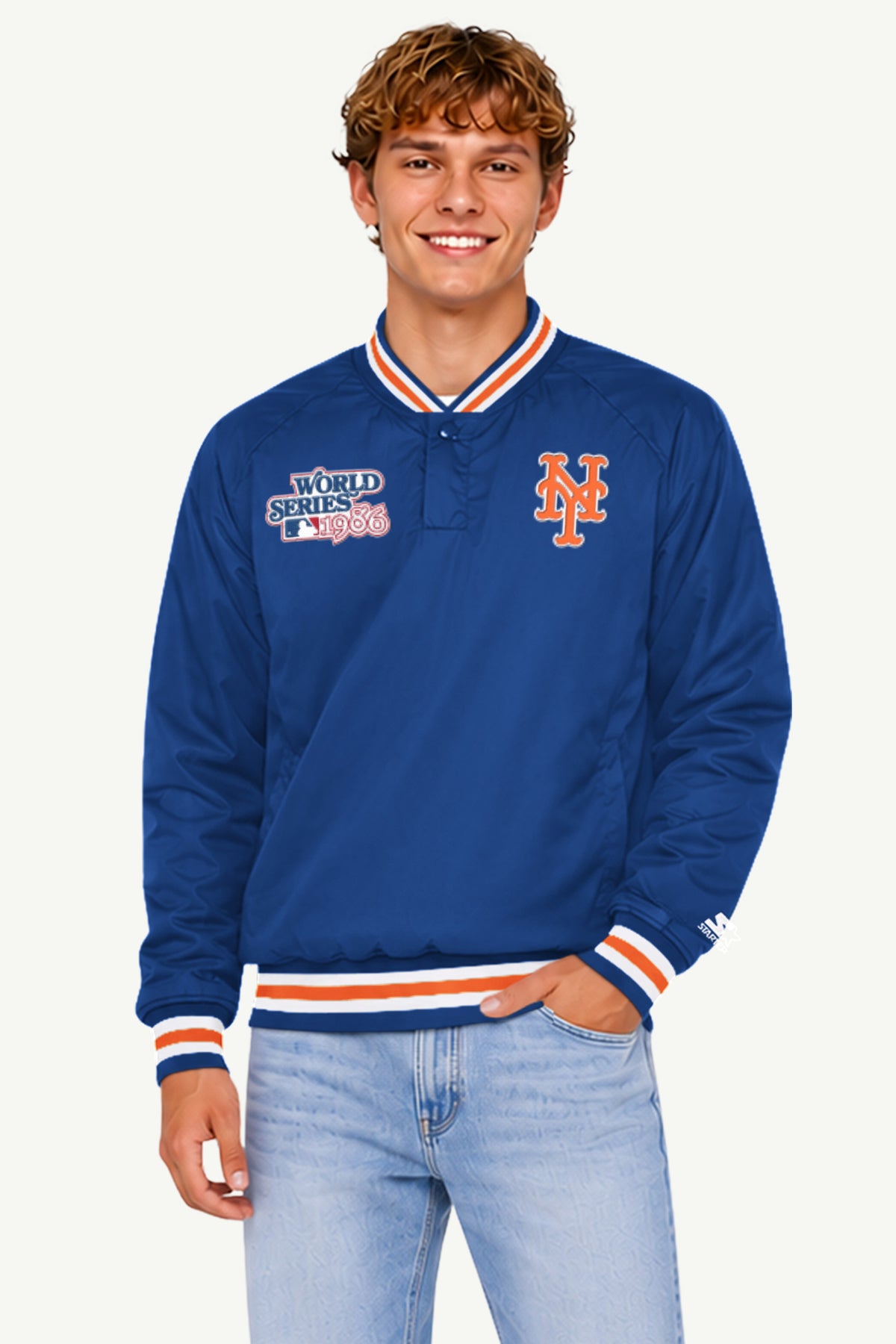 MENS NEW YORK METS 40TH ANNIVERSARY PULLOVER JACKET View 1
