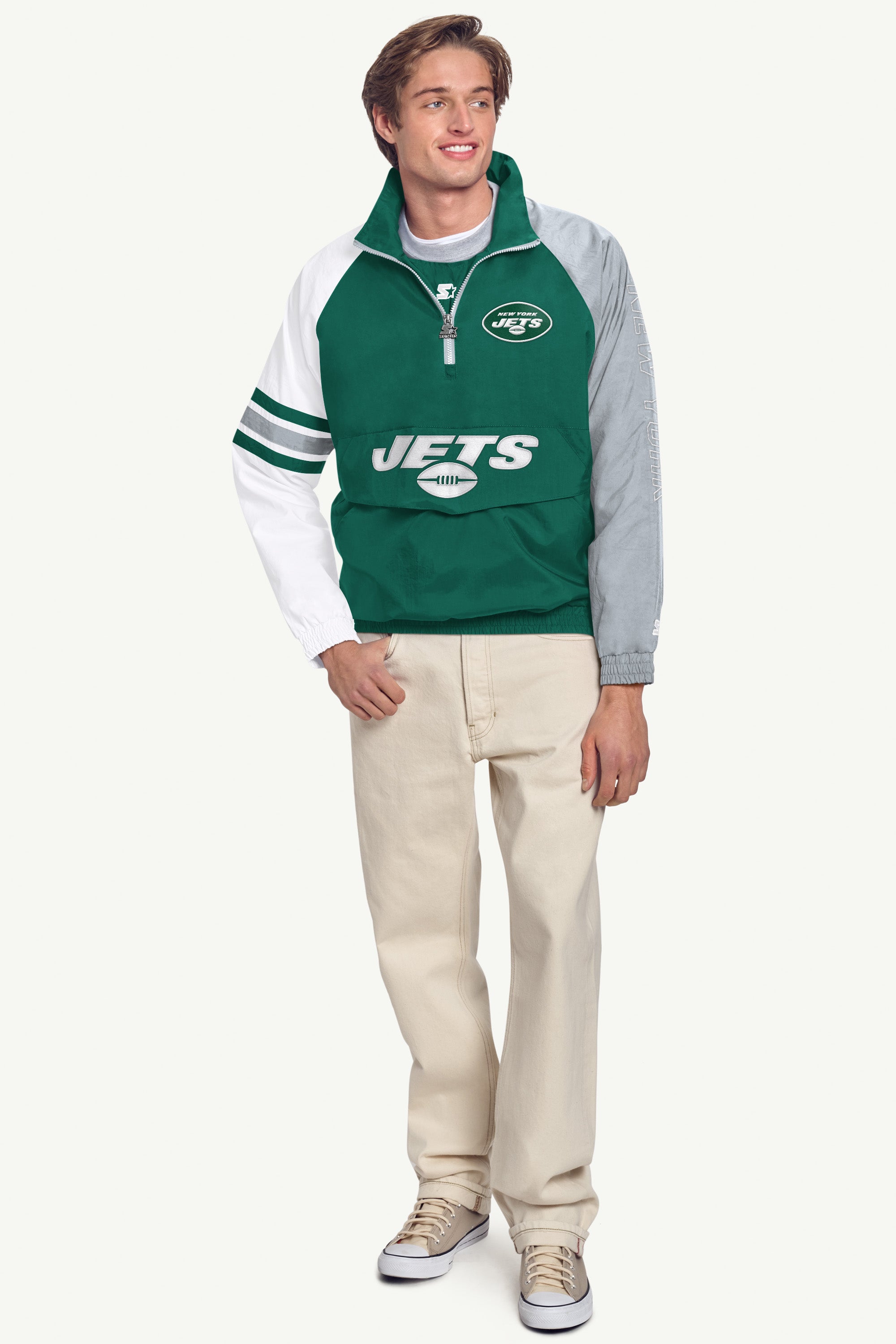 MENS NEW YORK JETS QUARTER ZIP JACKET View 2 | New York Jets