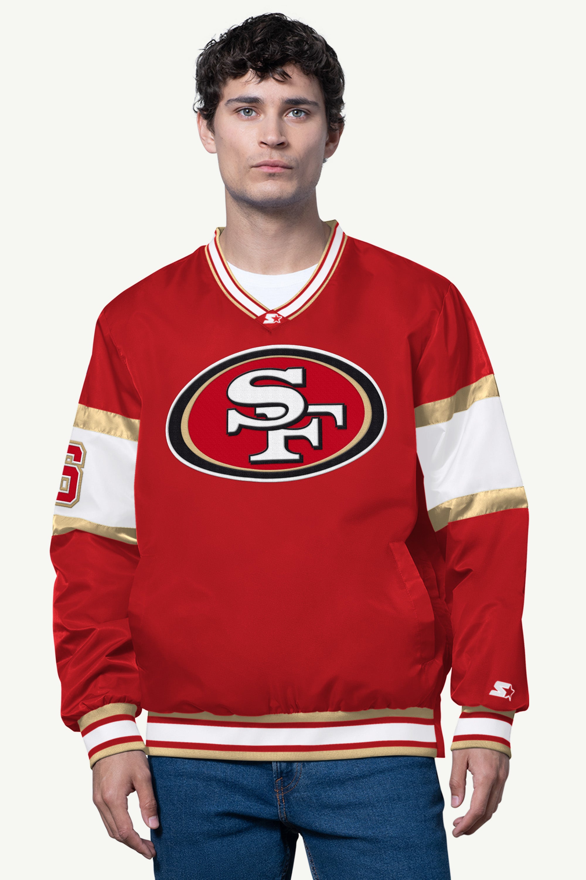 MENS SAN FRANCISCO 49ERS SIGNAL COLLAR PULLOVER View 1 | NFL