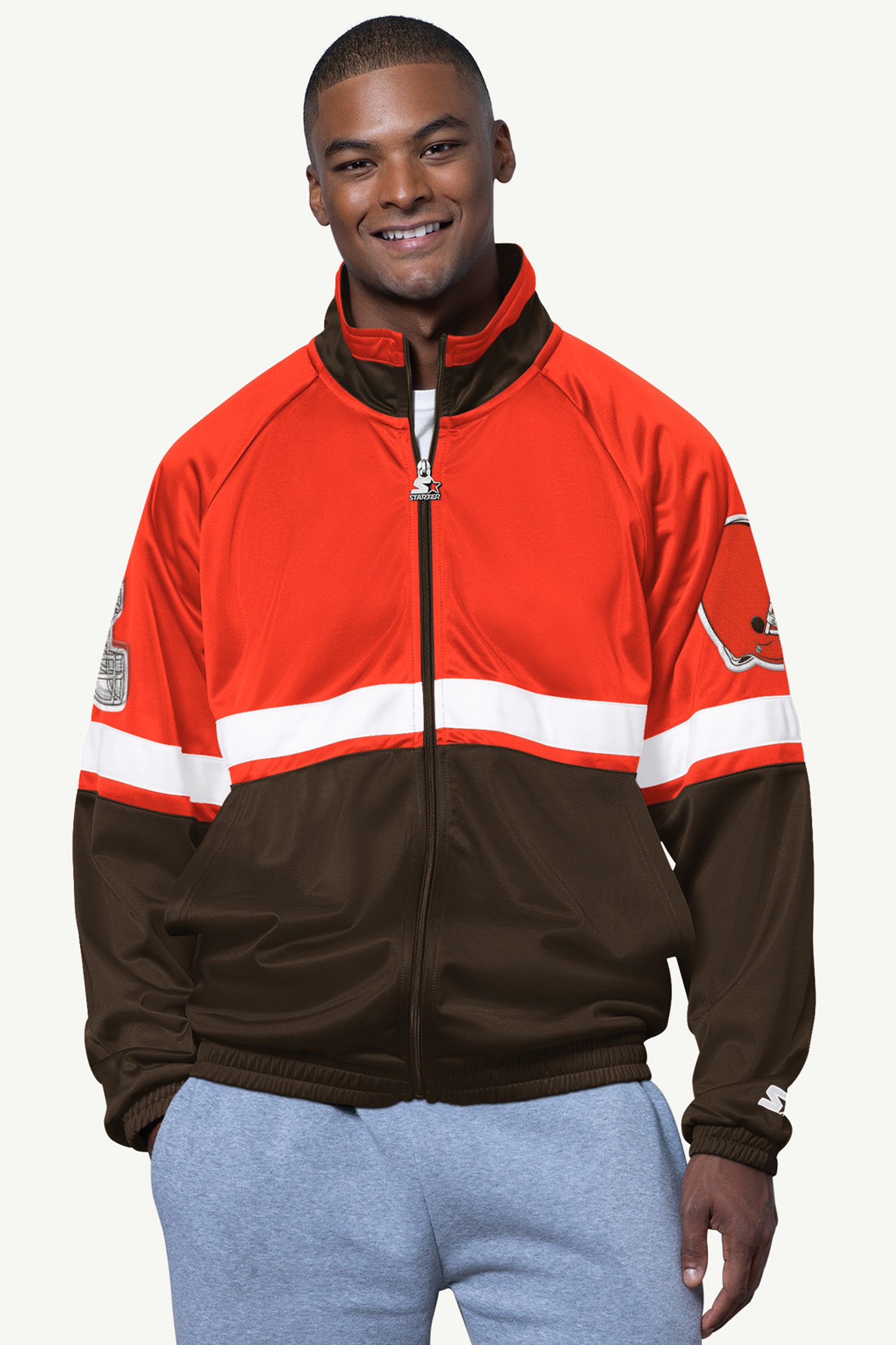 MENS CLEVELAND BROWNS VETERAN TRACK JACKET View 1 | NFL MENS CLEVELAND BROWNS VETERAN TRACK JACKET View 1 | NFL