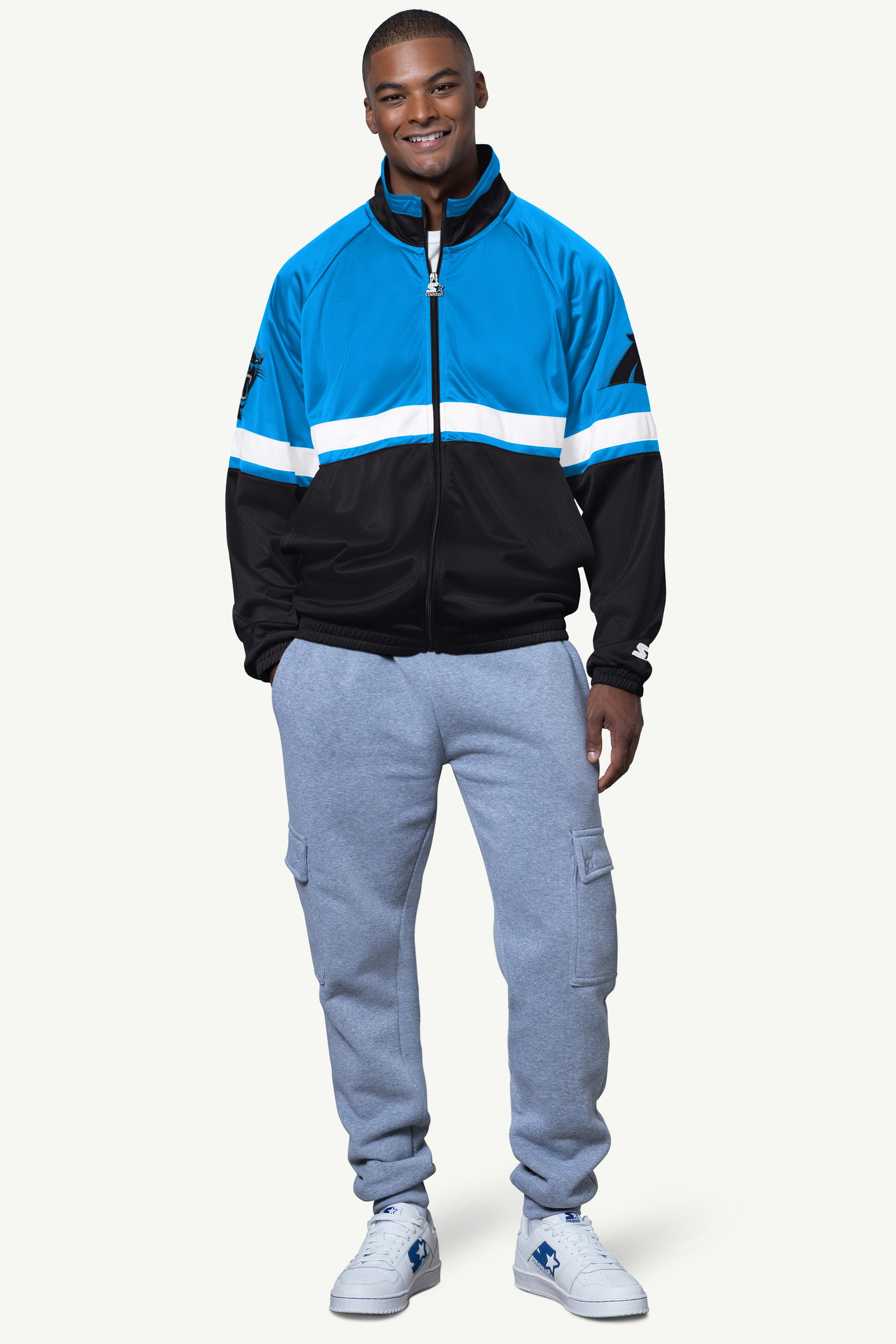 MENS CAROLINA PANTHERS VETERAN TRACK JACKET View 3 | NFL
