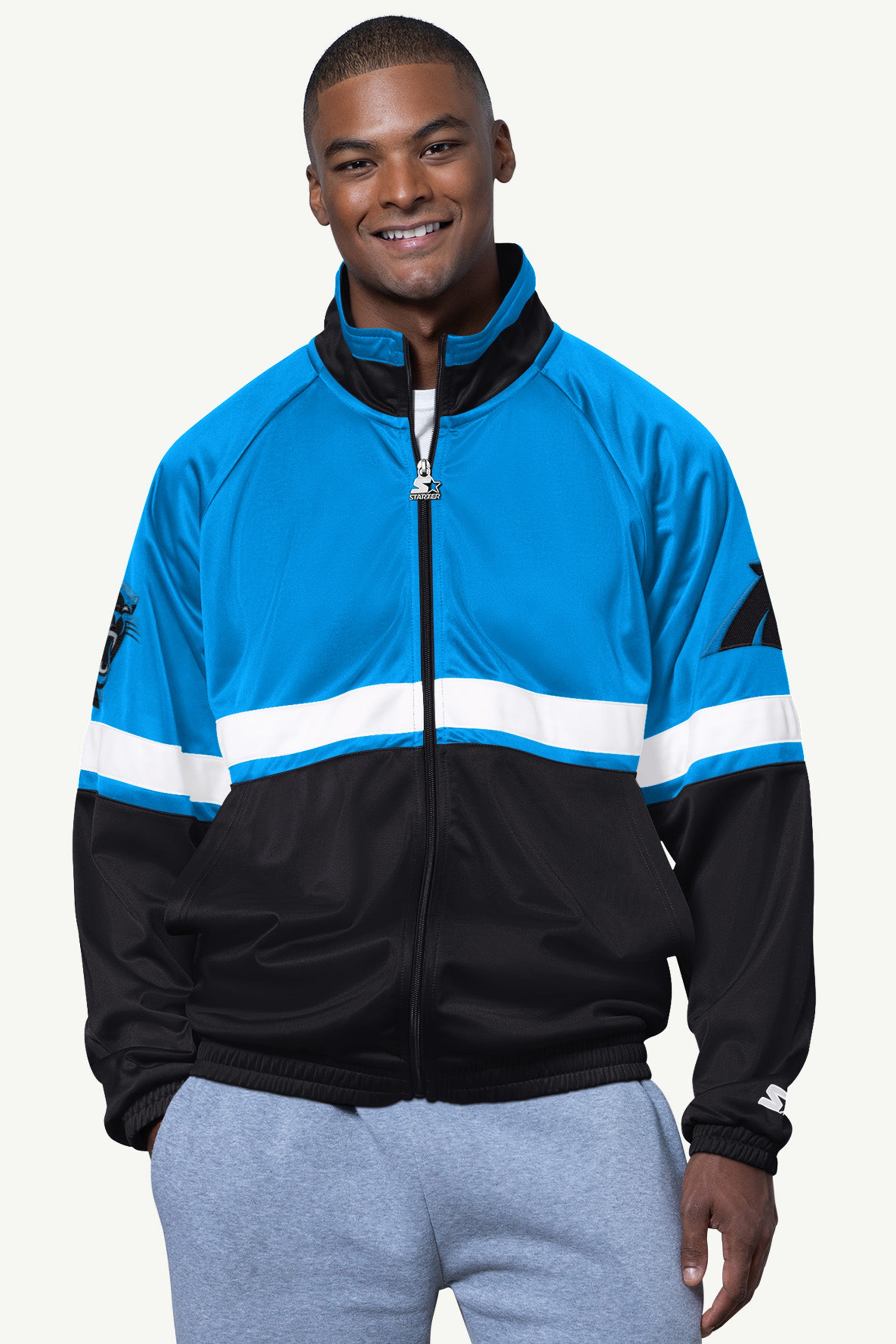 MENS CAROLINA PANTHERS VETERAN TRACK JACKET View 1 | NFL