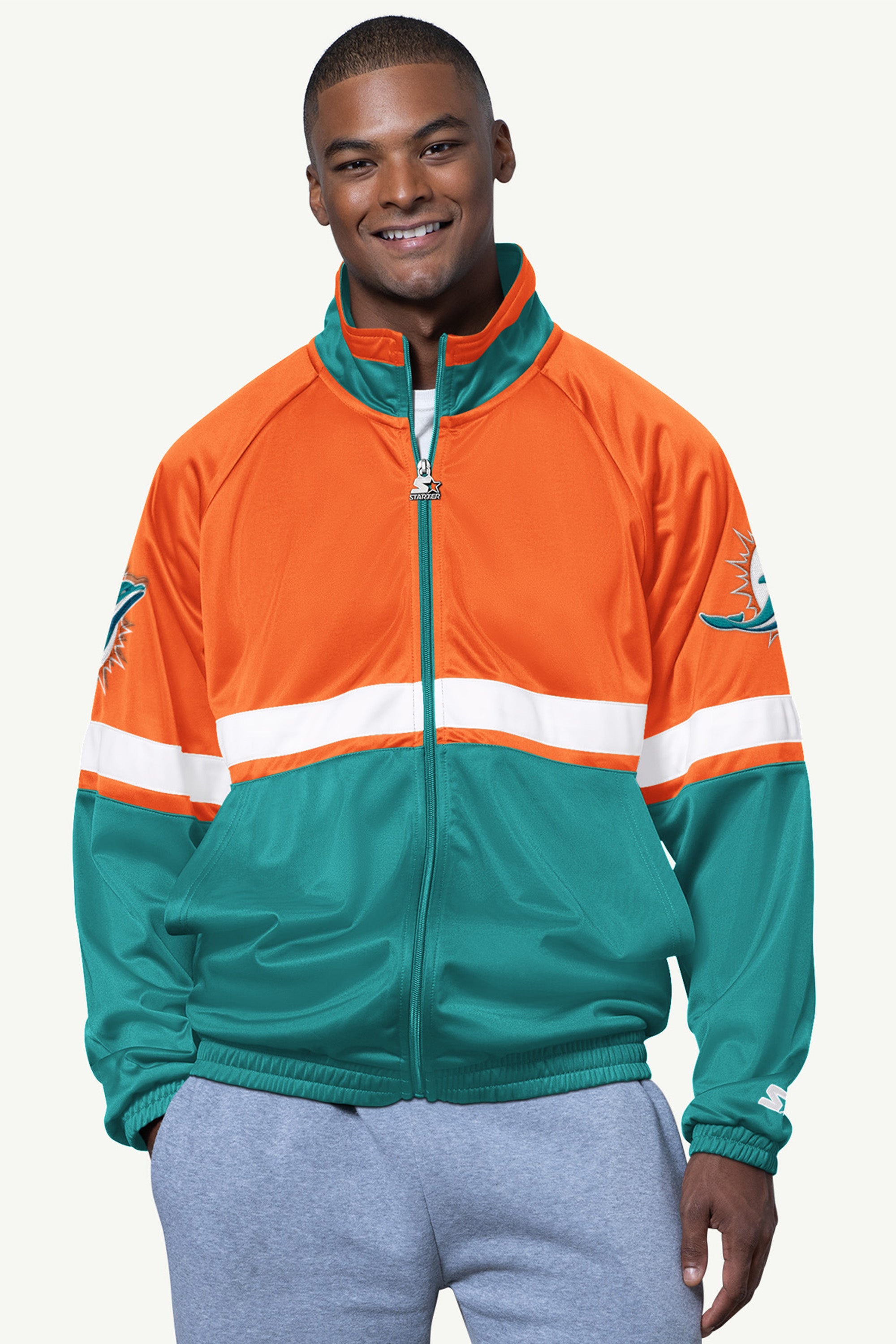 MENS MIAMI DOLPHINS VETERAN TRACK JACKET View 1 | NFL