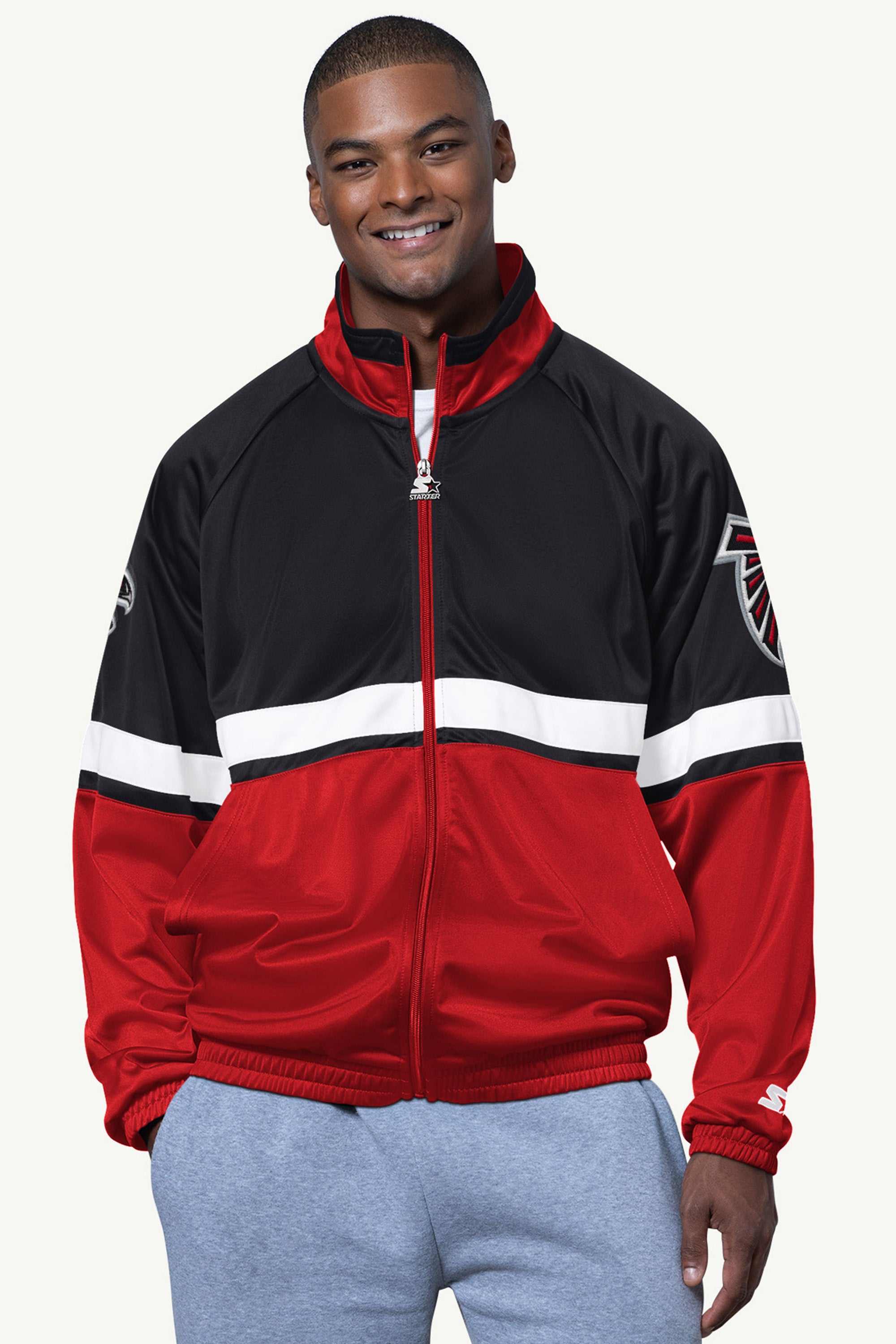 MENS ATLANTA FALCONS VETERAN TRACK JACKET View 1 | Men's T-Shirts