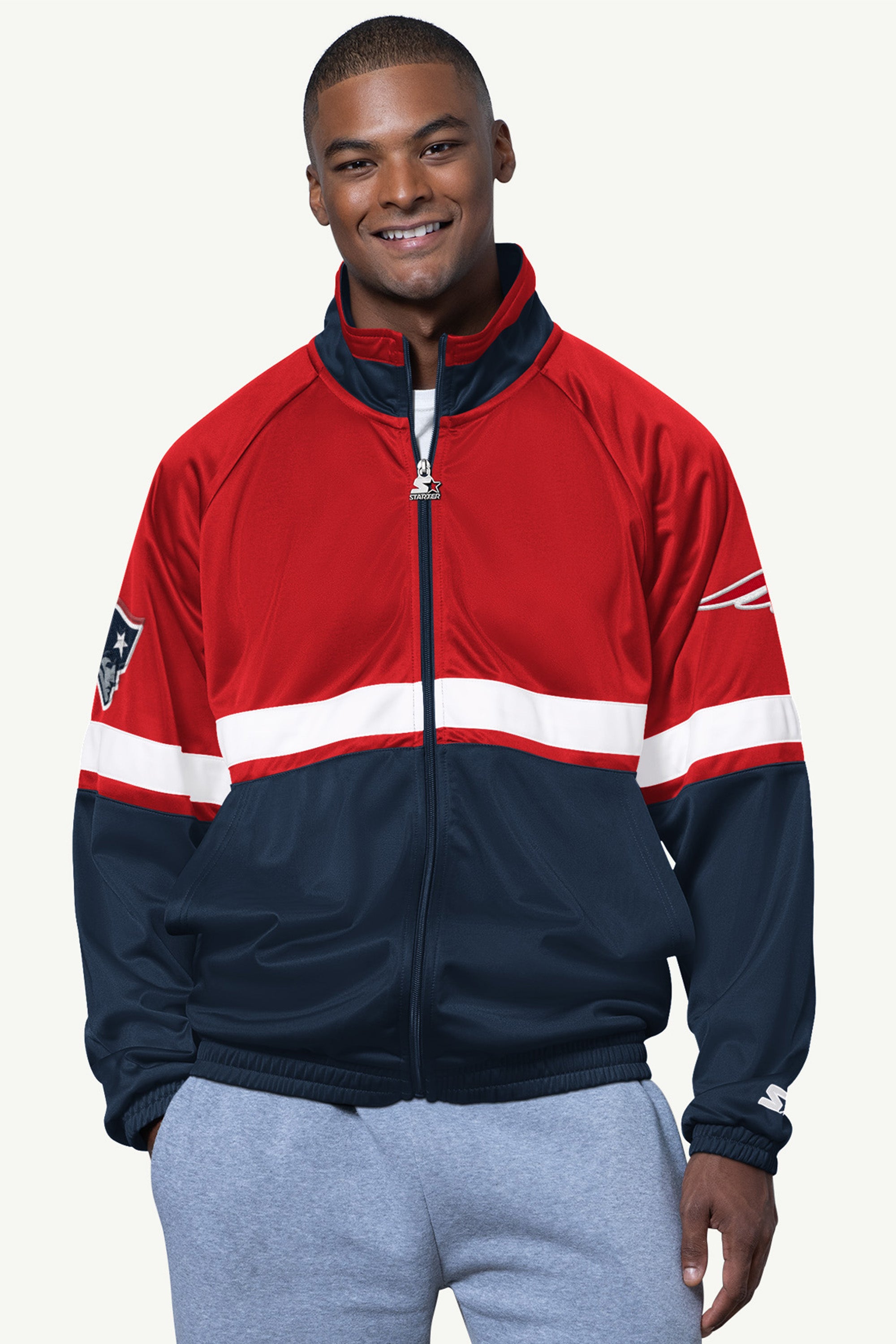 MENS NEW ENGLAND PATRIOTS VETERAN TRACK JACKET View 1 | NFL