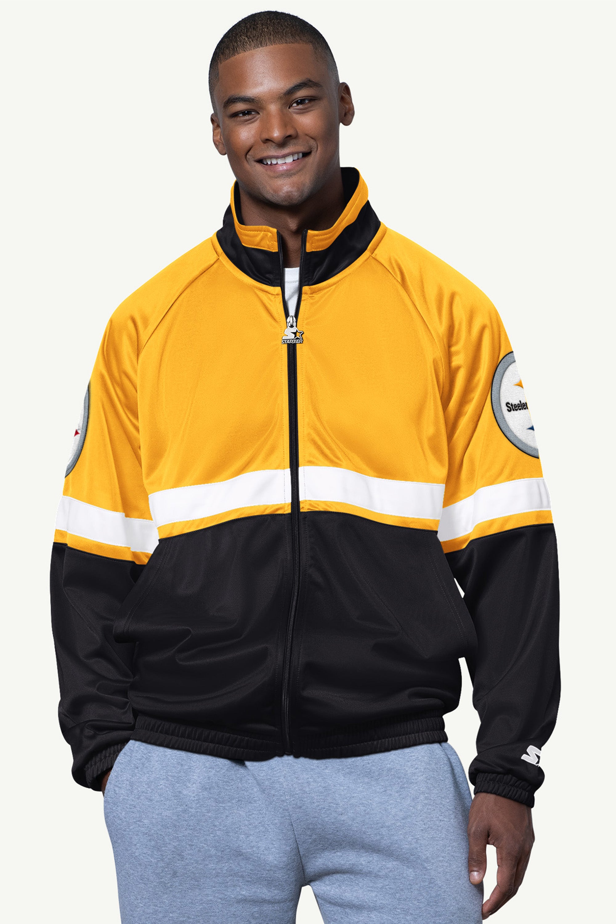MENS PITTSBURGH STEELERS VETERAN TRACK JACKET View 1 | Men's T-Shirts