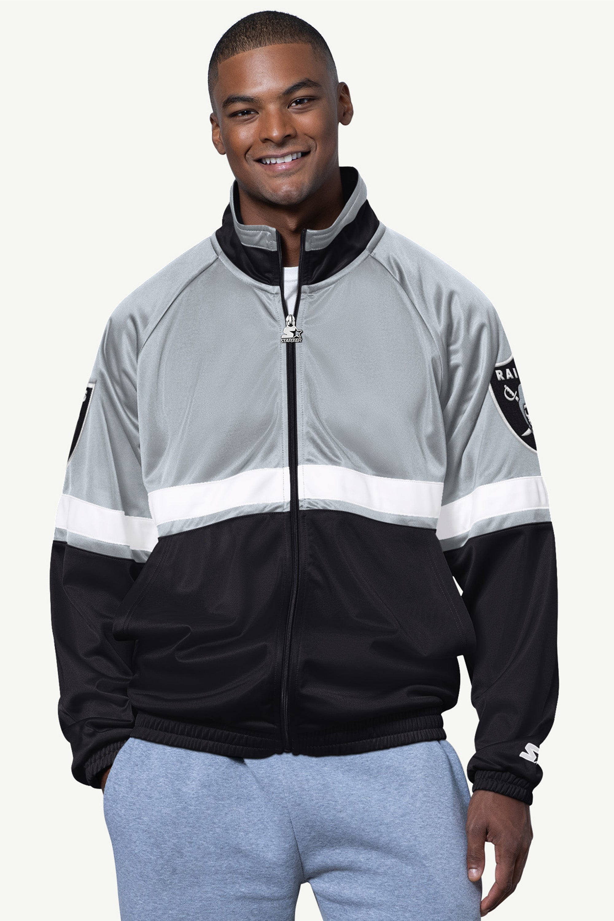 MENS LAS VEGAS RAIDERS VETERAN TRACK JACKET View 1 | Men's T-Shirts