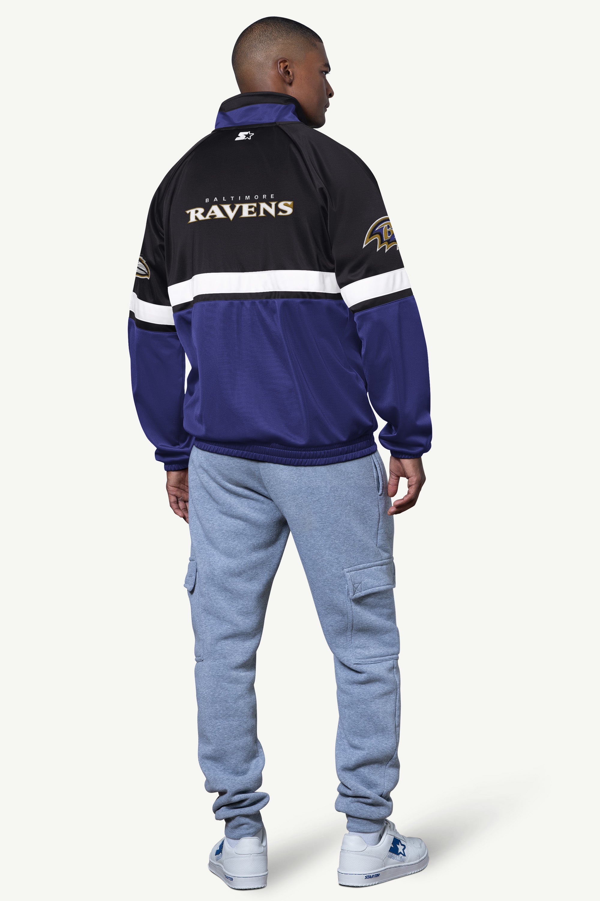 MENS BALTIMORE RAVENS VETERAN TRACK JACKET View 2