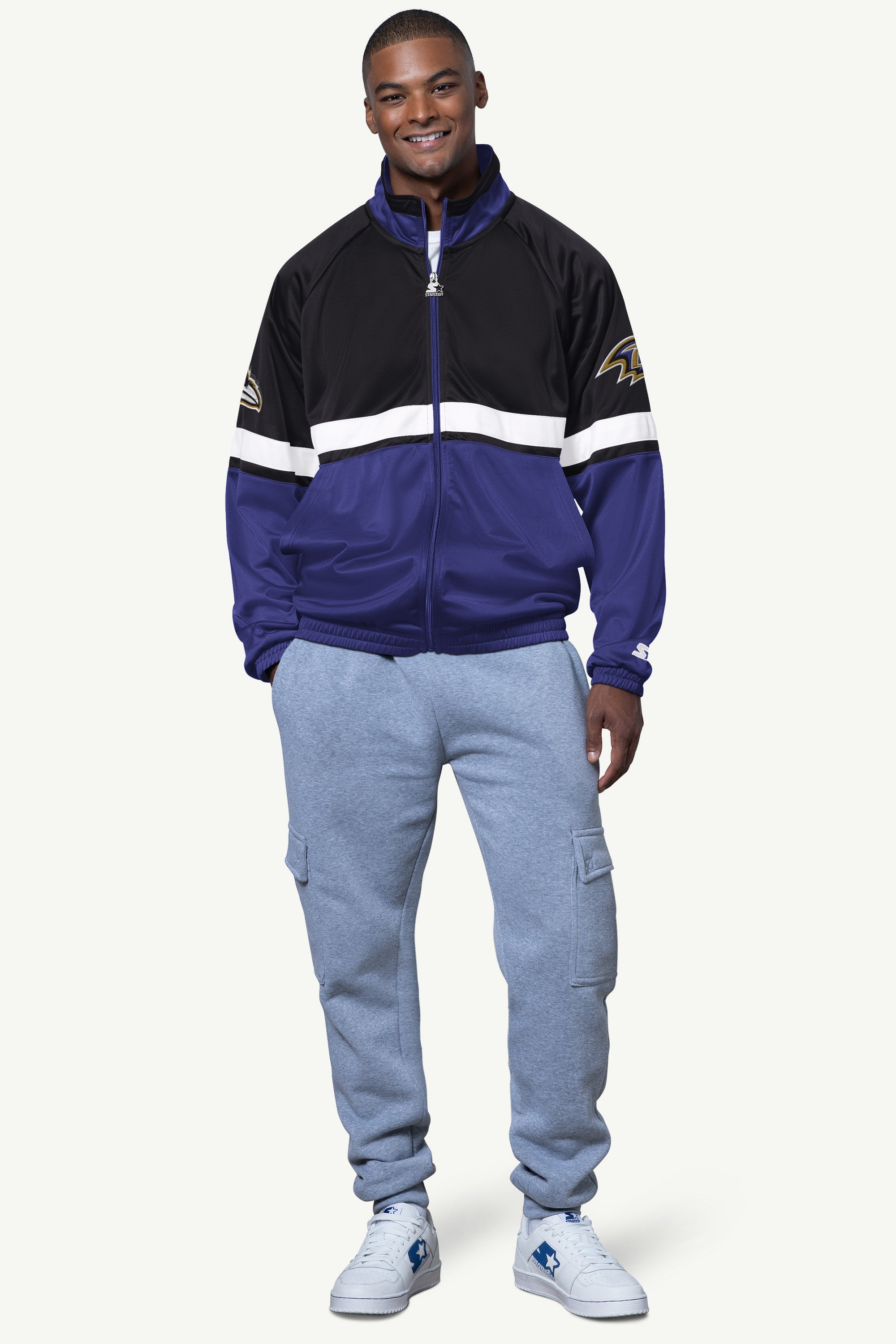 MENS BALTIMORE RAVENS VETERAN TRACK JACKET View 3