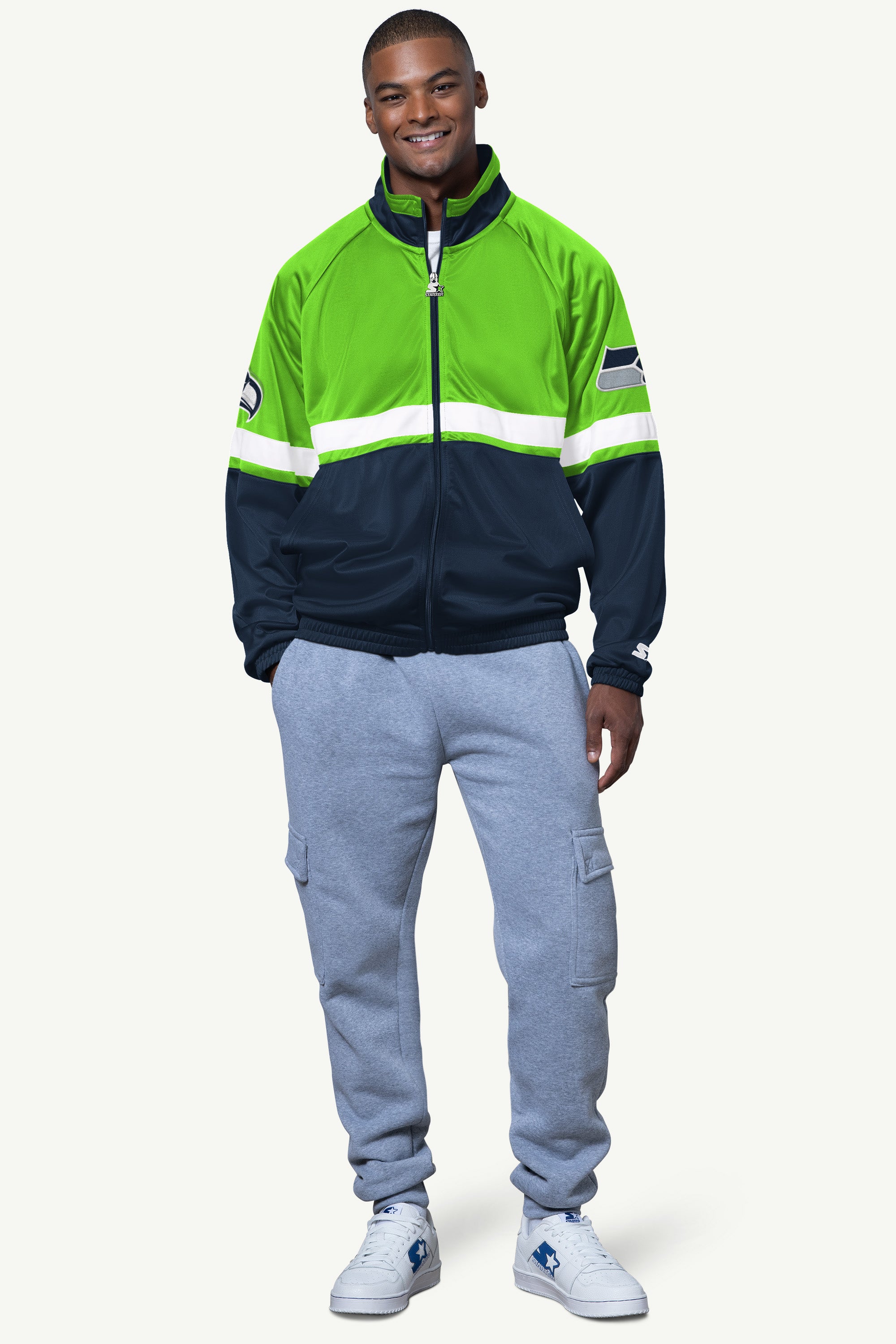MENS SEATTLE SEAHAWKS VETERAN TRACK JACKET View 3 | NFL