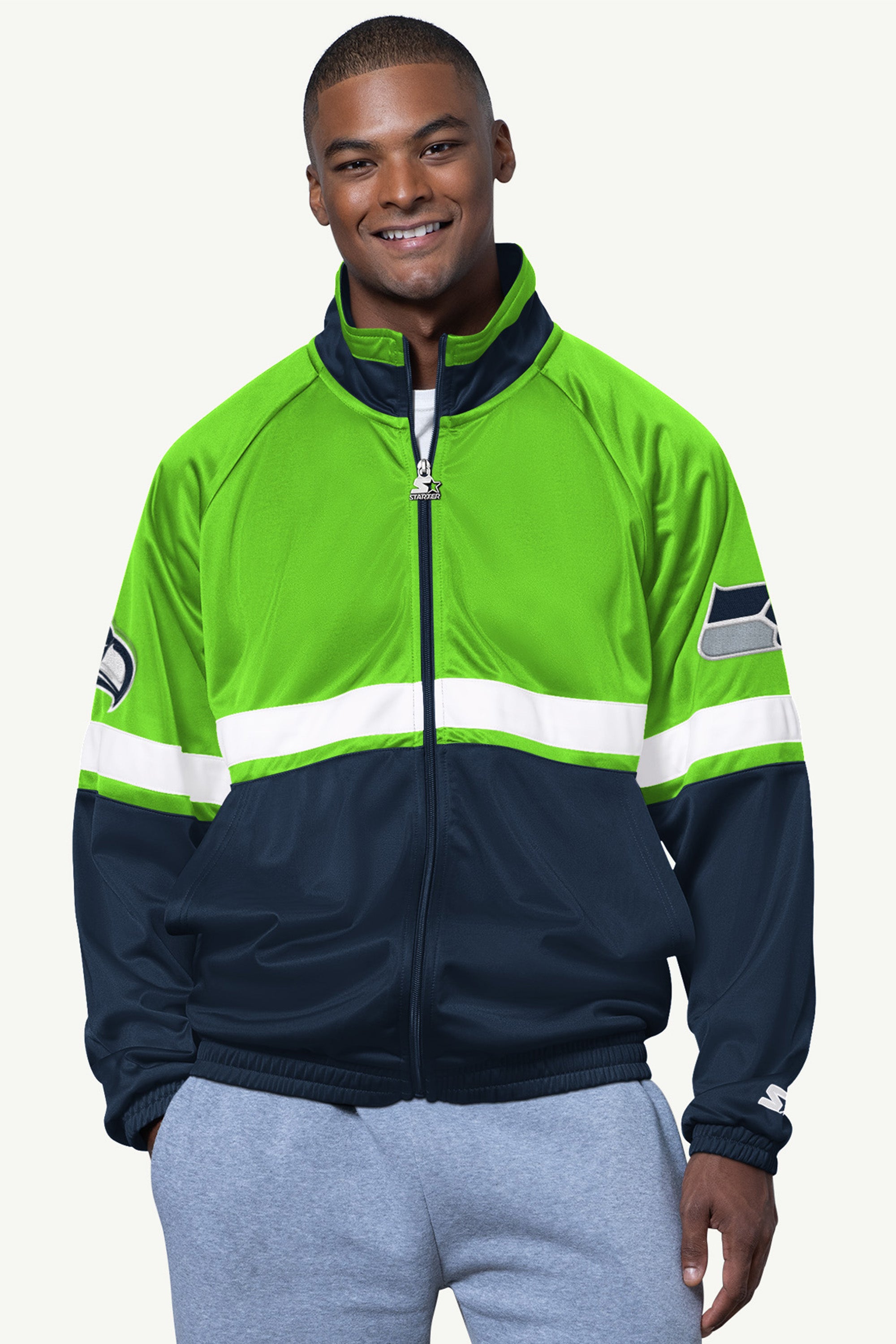 MENS SEATTLE SEAHAWKS VETERAN TRACK JACKET View 1 | NFL