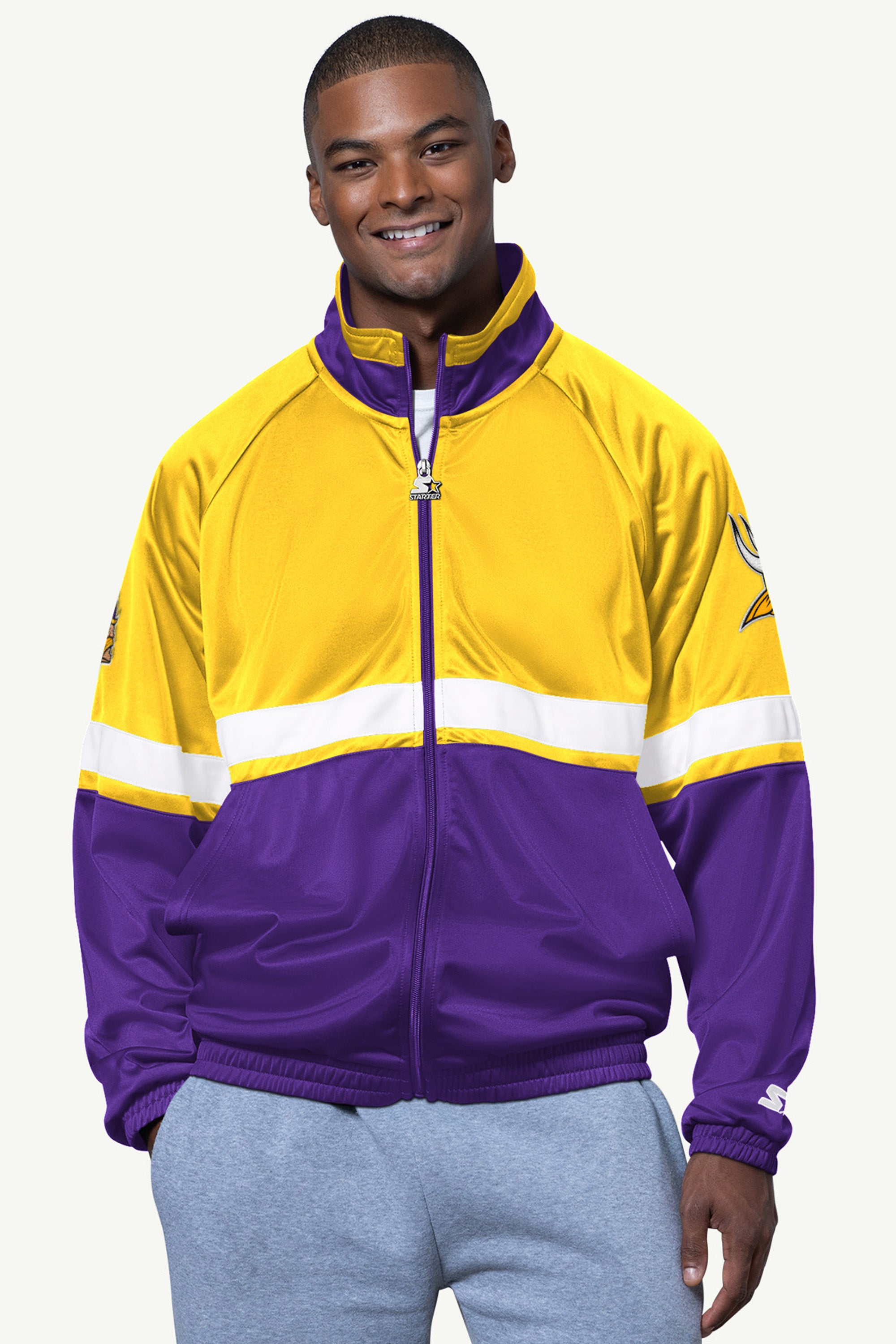 MENS MINNESOTA VIKINGS VETERAN TRACK JACKET View 1 | NFL