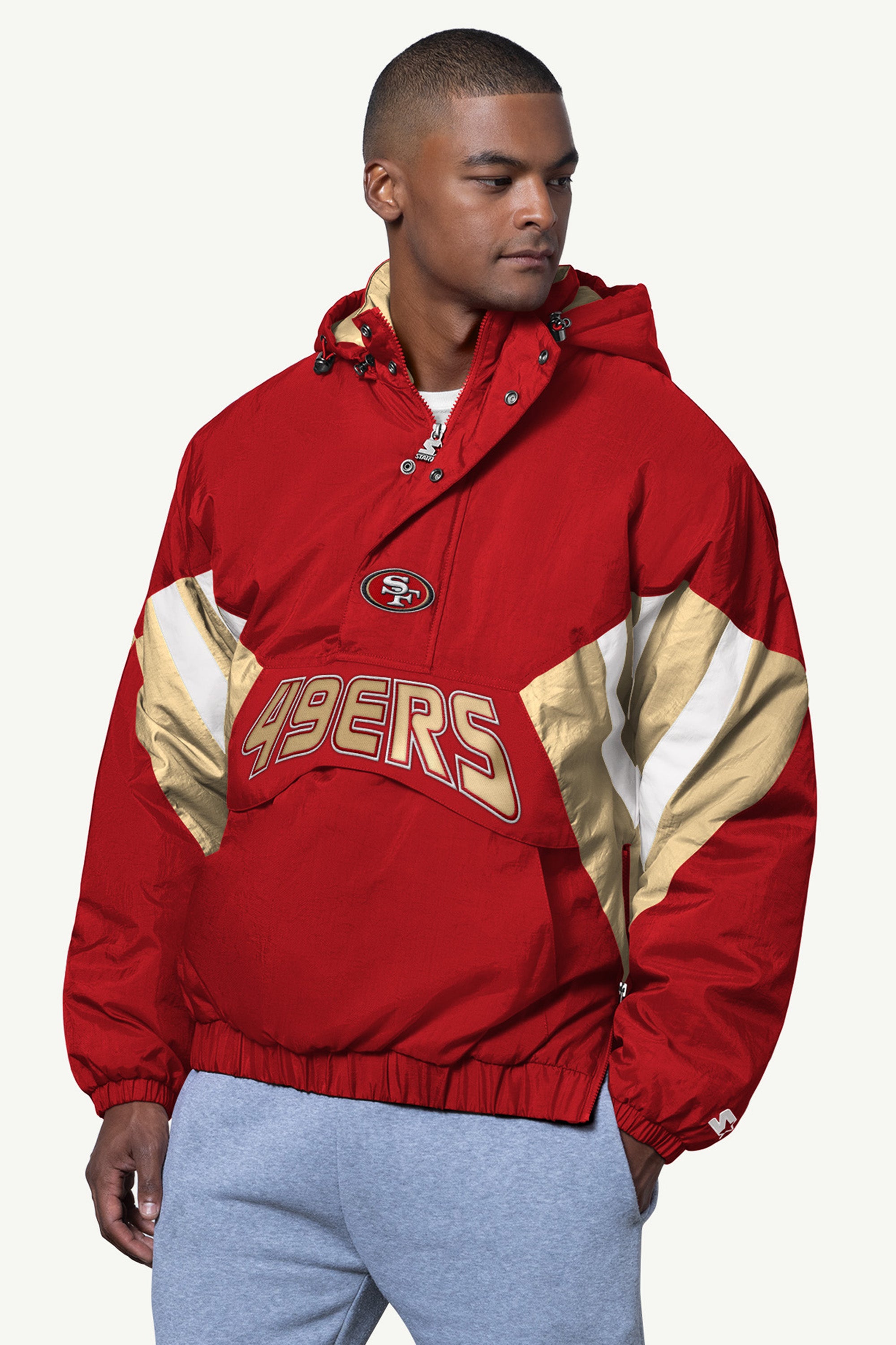 MENS SAN FRANCISCO 49ERS LINE UP BREAKAWAY CRINKLE POPOVER View 1 | NFL MENS SAN FRANCISCO 49ERS LINE UP BREAKAWAY CRINKLE POPOVER View 1 | NFL