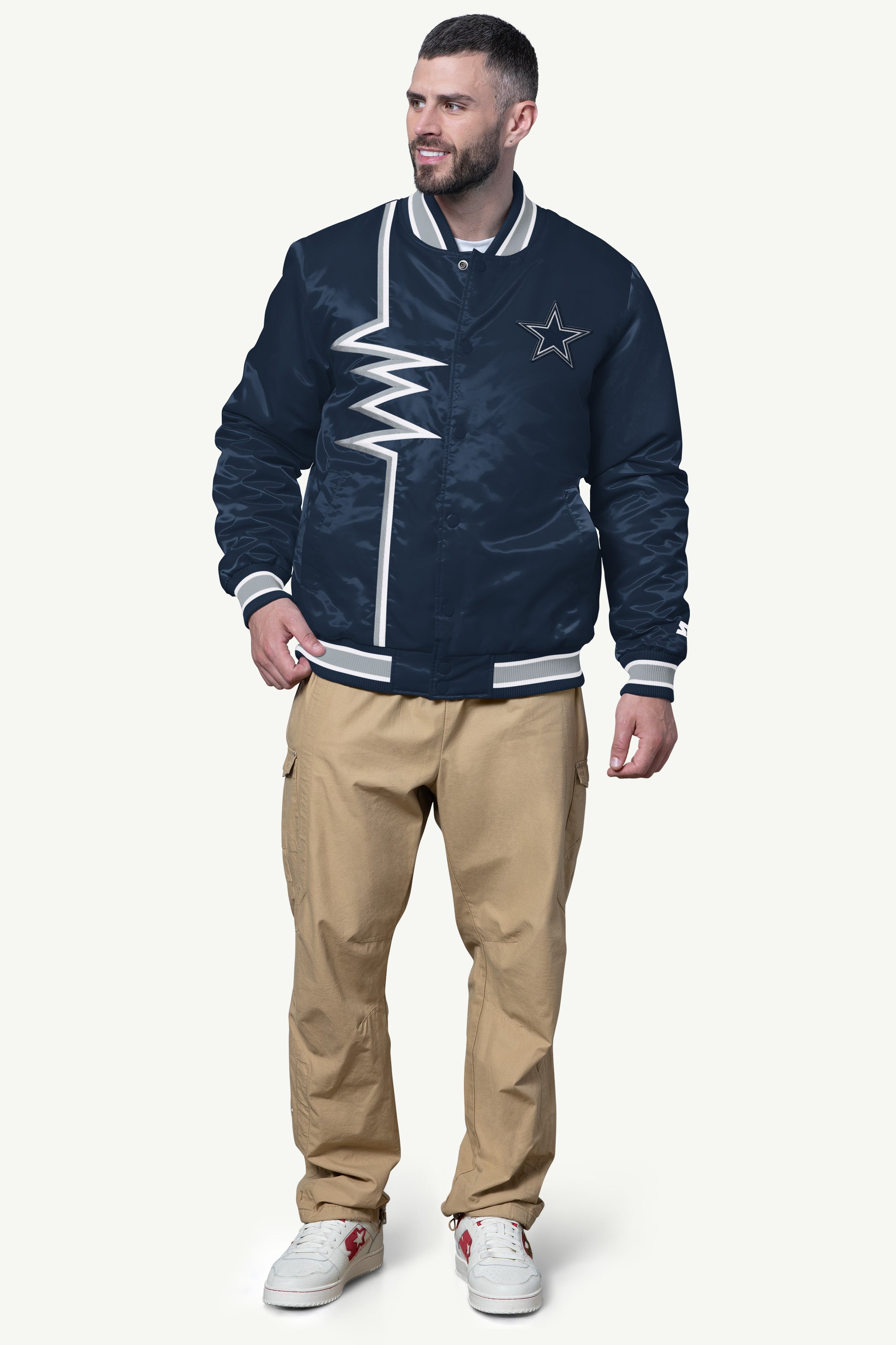 MENS DALLAS COWBOYS SHOCK WAVE SATIN JACKET View 3 | Men's Jackets
