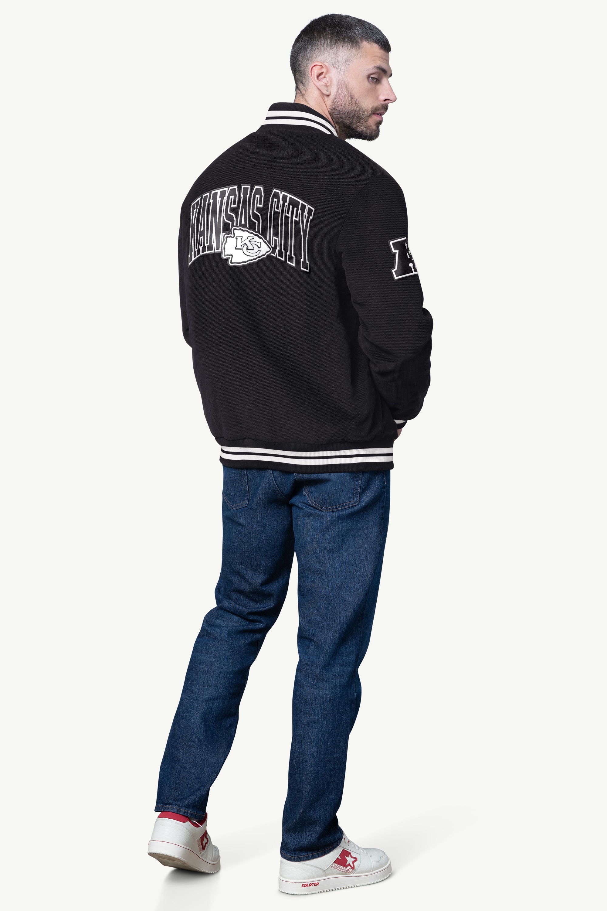 MENS KANSAS CITY CHIEFS BLACKOUT CORDUROY VARSITY JACKET View 2 | NFL