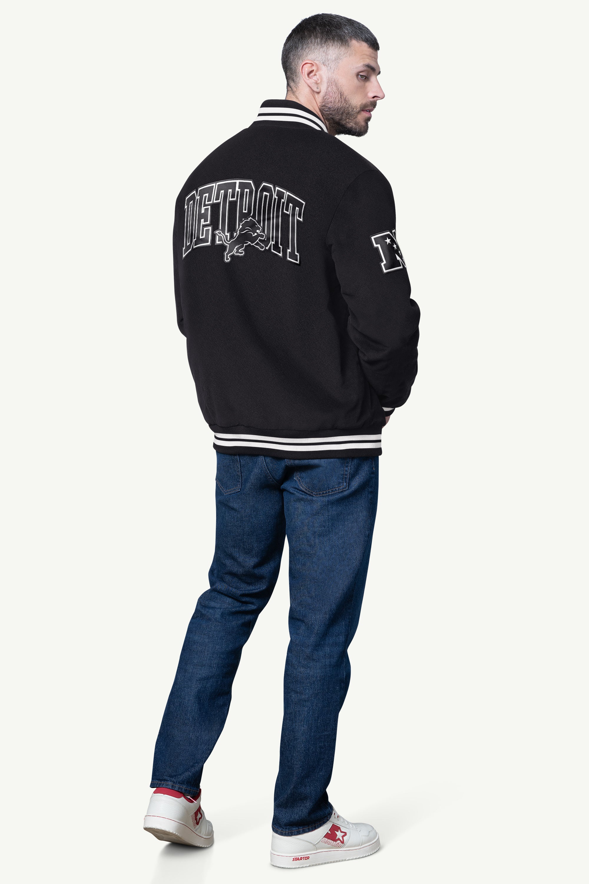 MENS DETROIT LIONS BLACKOUT CORDUROY VARSITY JACKET View 2 | NFL