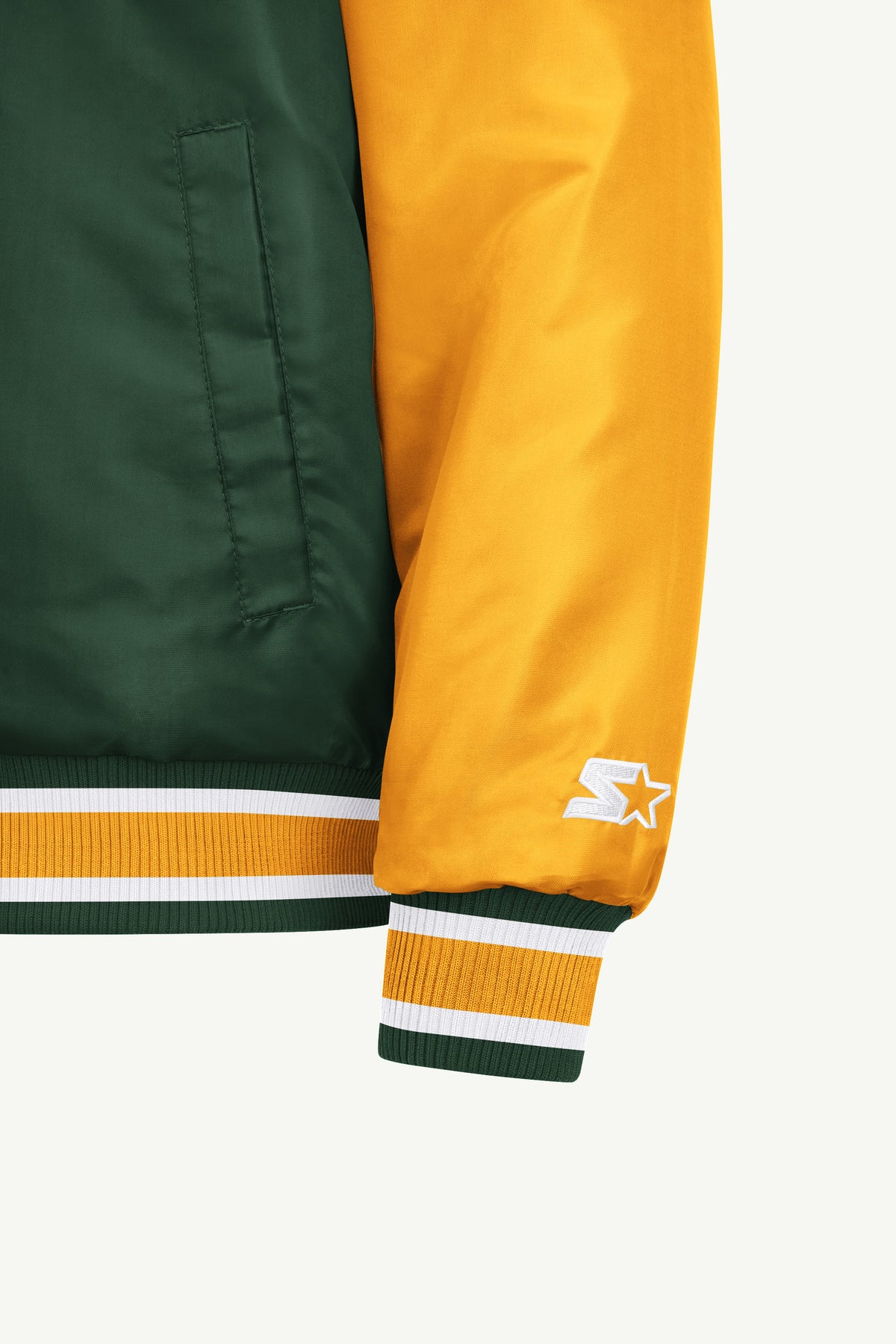 MENS GREEN BAY PACKERS BIG FAN SATIN VARSITY JACKET View 6