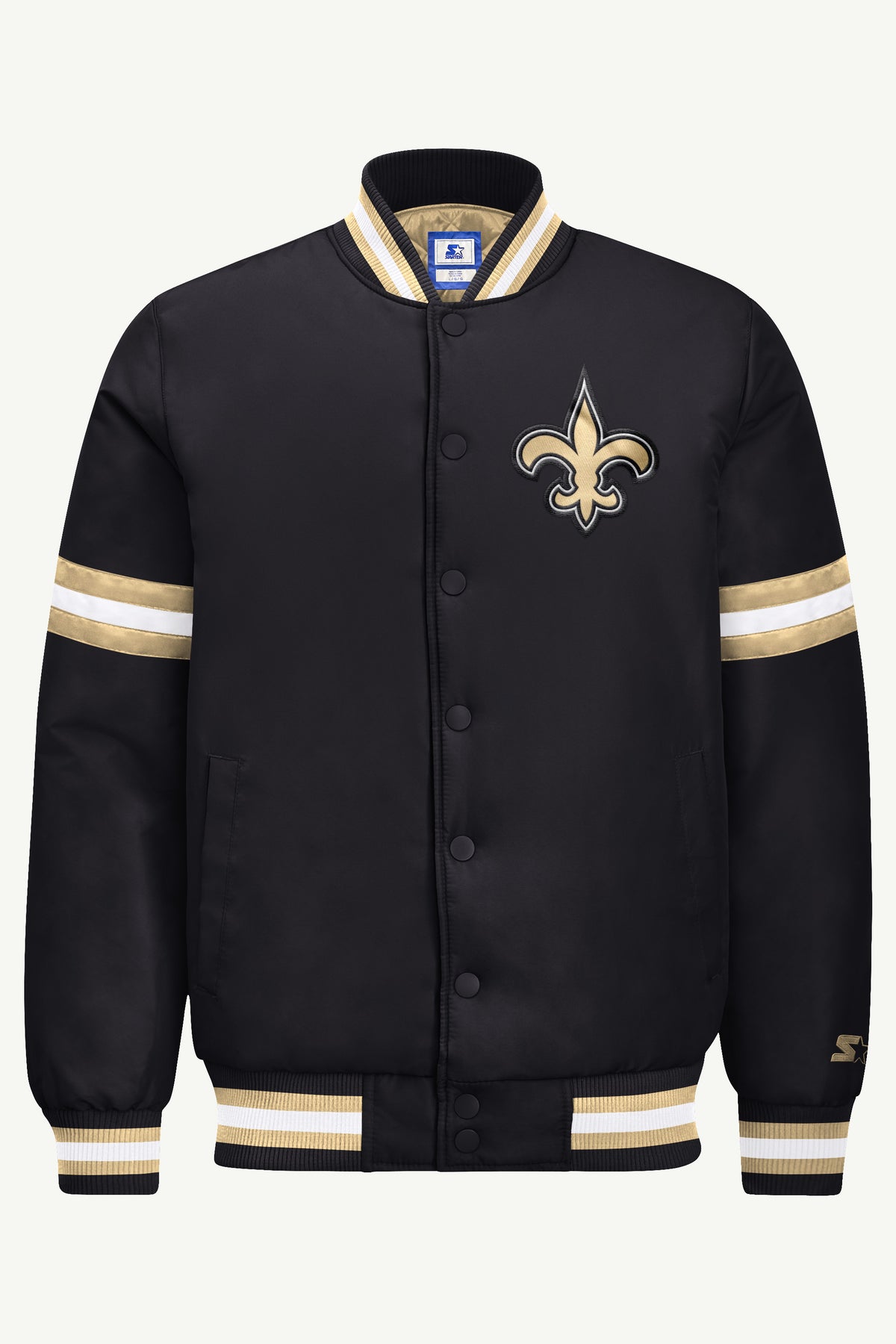 MENS NEW ORLEANS SAINTS COURTSIDE SATIN VARSITY JACKET View 2