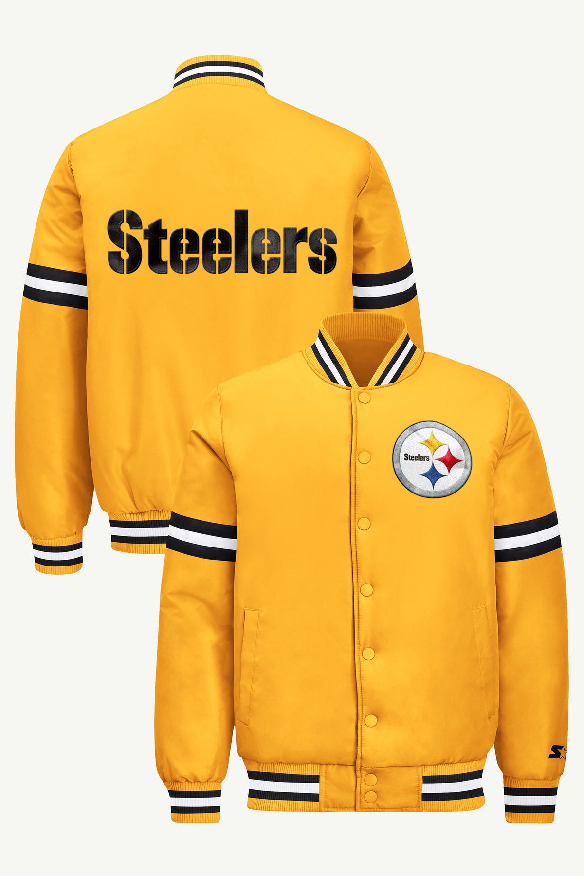 MENS PITTSBURGH STEELERS COURTSIDE VARSITY JACKET View 1