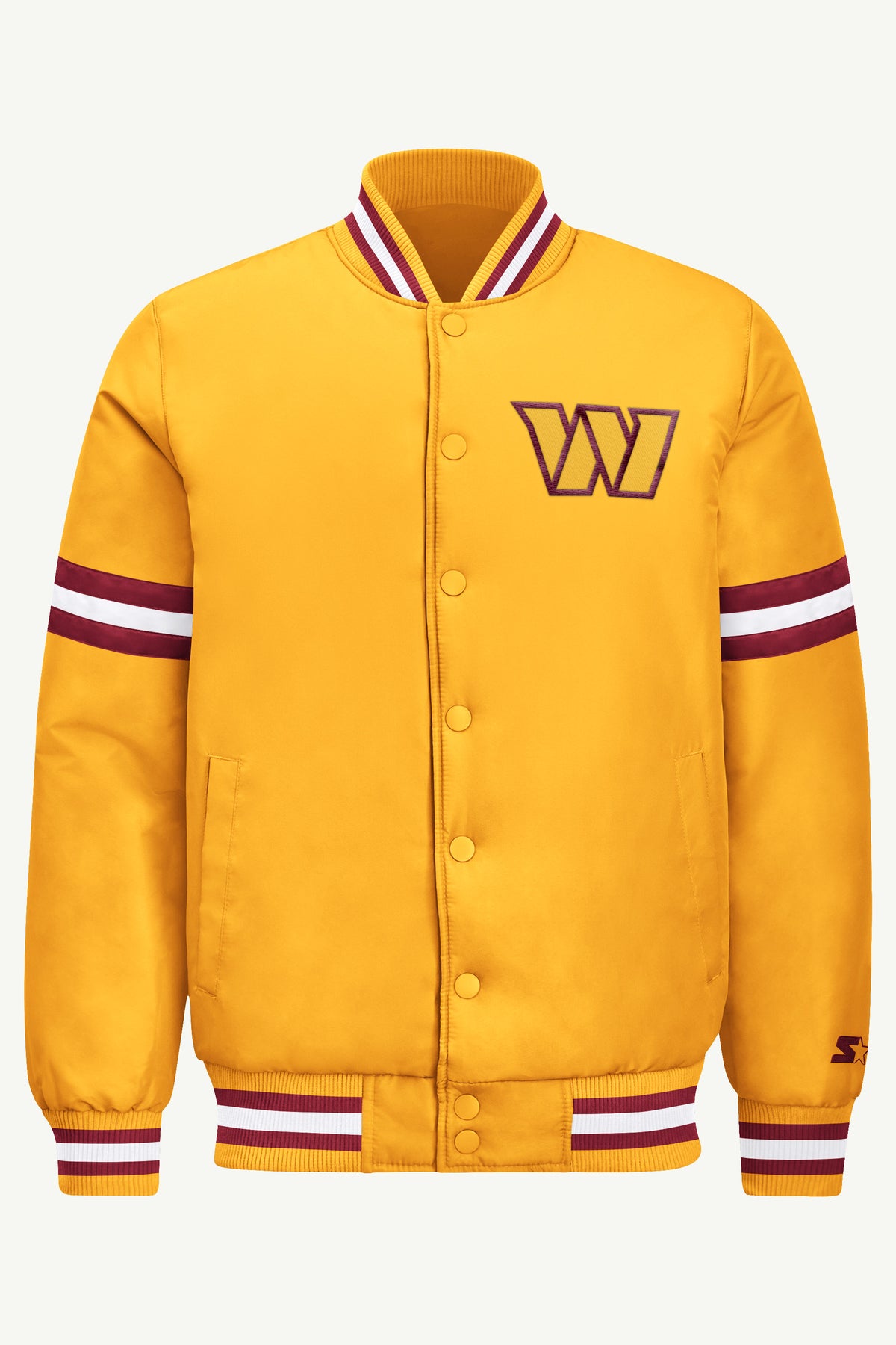 MENS WASHINGTON COMMANDERS COURTSIDE VARSITY JACKET View 2